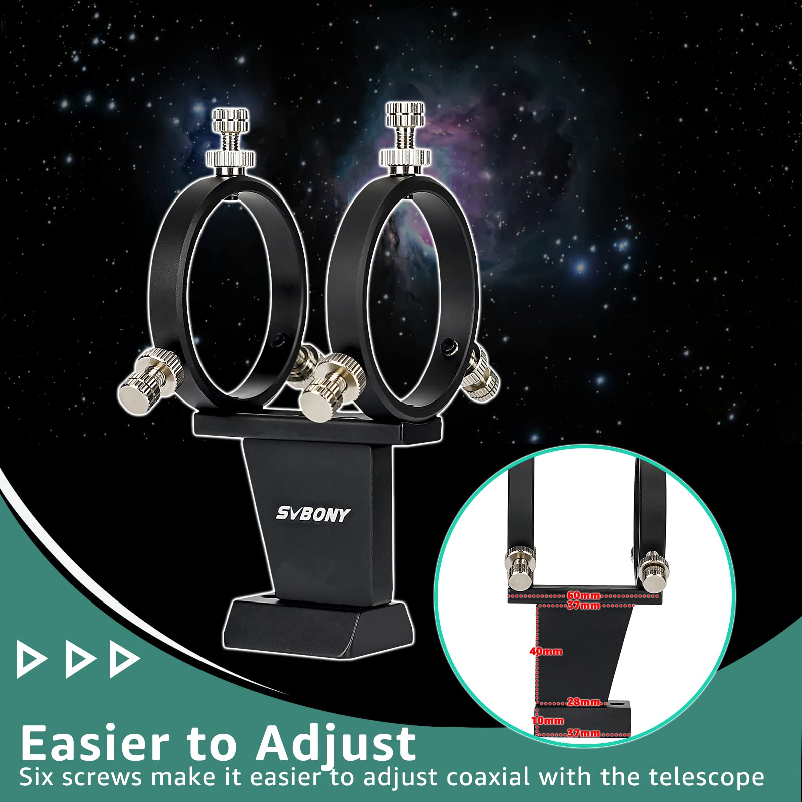 Svbony Sv165 40Mm Mini Guide Scope, F4 Finder Scope With Scale, Astronomy Accessories Compatible With Zwo Qhy Orion Auto Sv305 P