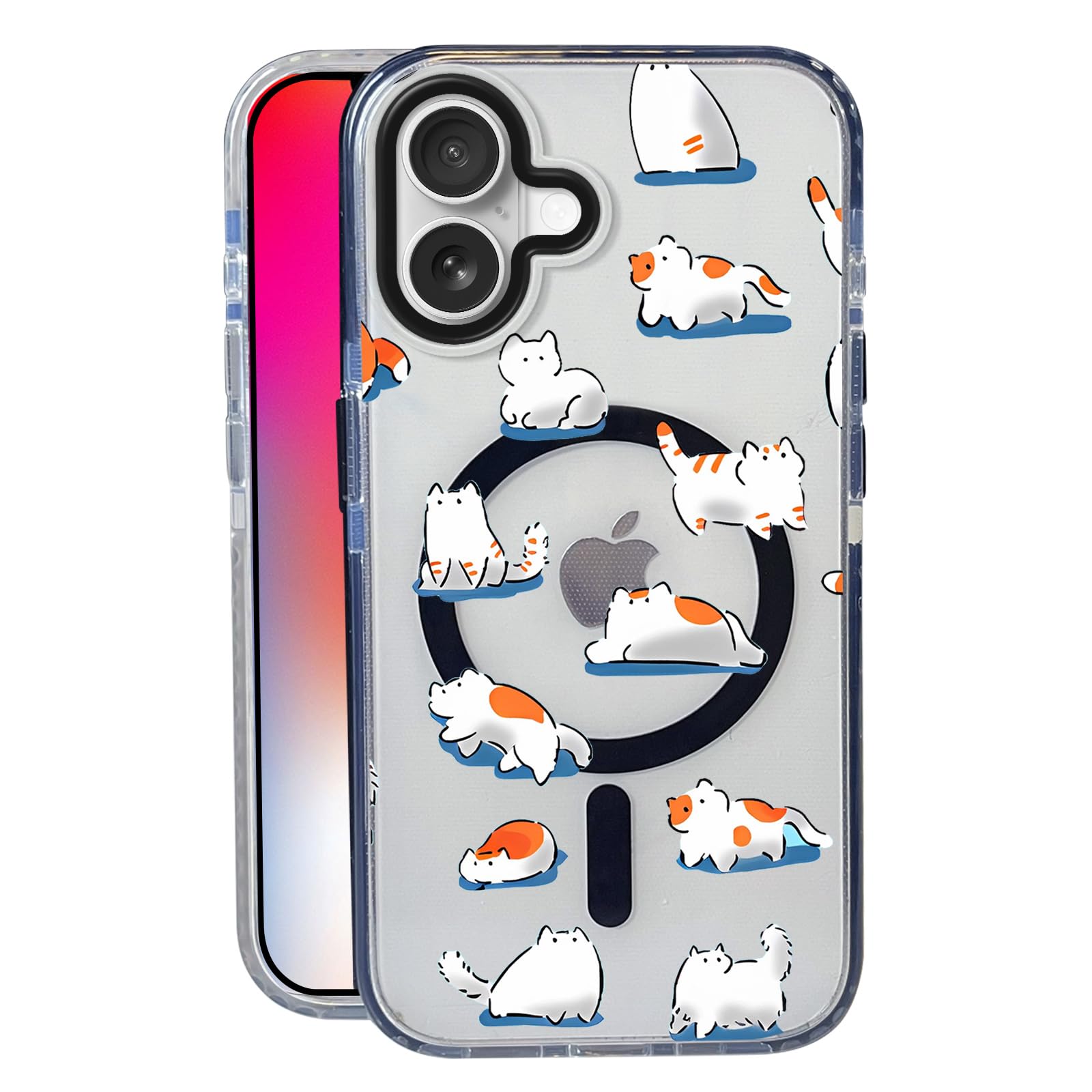 Nimeey Orange Cat for iPhone 17 Case,MagSafe Compatible,Matte Soft Slim Shockproof Cover,Anti-Fingerprint,Anti-Yellowing,Anti-Sc