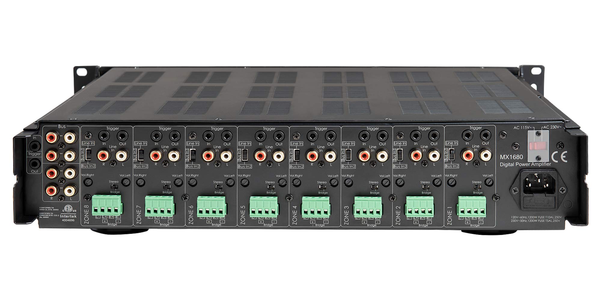 Osd Audio 8 Zone 16 Channel Digital Amplifier, 80W/Channel, Distributed Audio & Home Theater   Mx1680