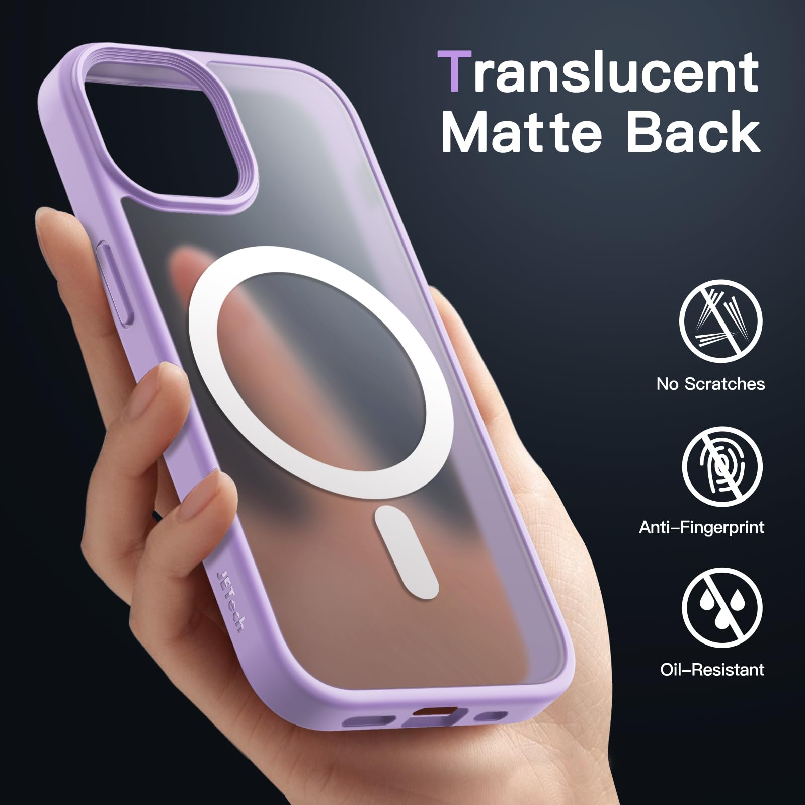 Jetech Magnetic Case For Iphone 14 Plus 6.7 Inch Compatible With Magsafe, Translucent Matte Back Slim Shockproof Phone Cover (Li