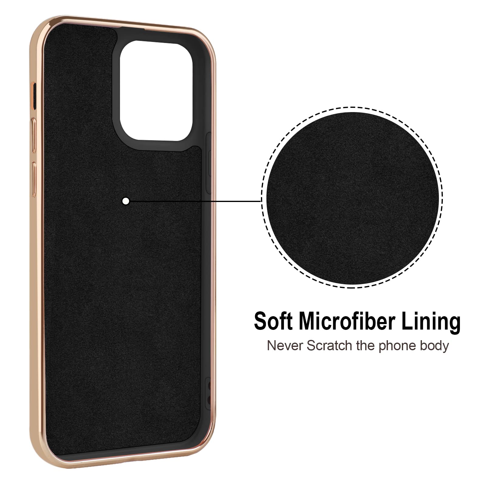 Hython For Iphone 13 Pro Case With Ring Stand [360 Rotatable Ring Holder Magnetic Kickstand] [Support Car Mount] Plating Rose Go