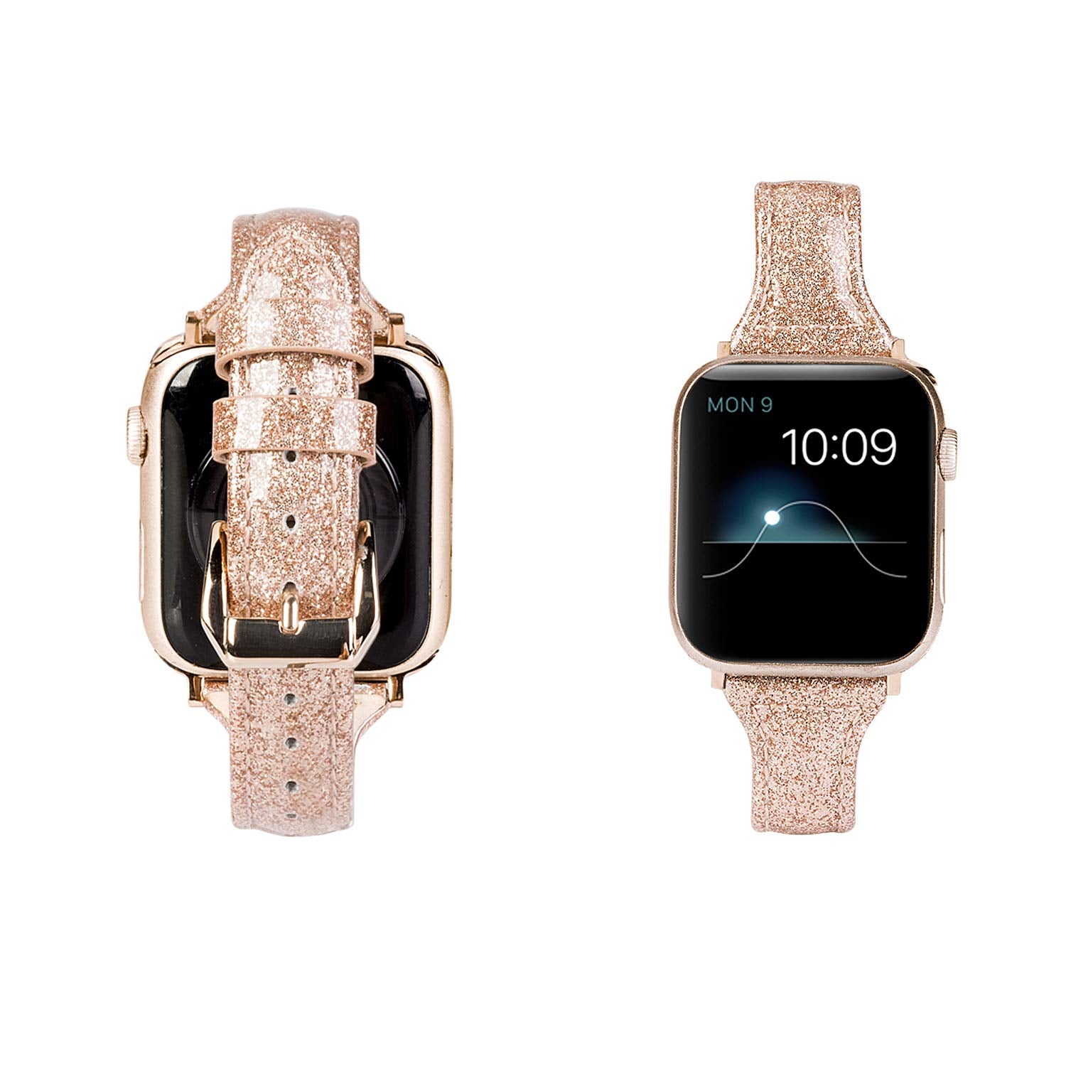 Wearlizer Rose Gold Leather Compatible With Apple Watch Bands Women 42Mm 44Mm 45Mm 49Mm(Ultra) For Iwatch Se Series 8 7 6 5 4 3