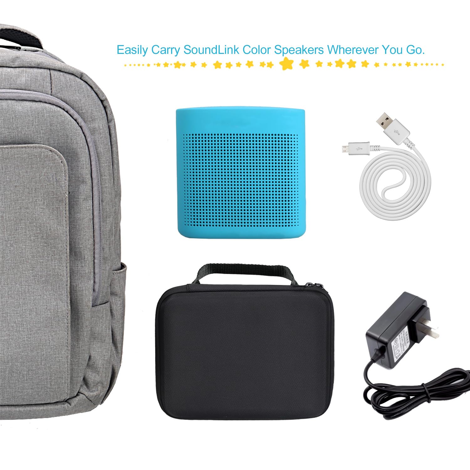 Bovke Speaker Case Compatible With Bose Soundlink Color Ii Wireless Speaker Hard Eva Shockproof Carrying Case Storage Travel Cas