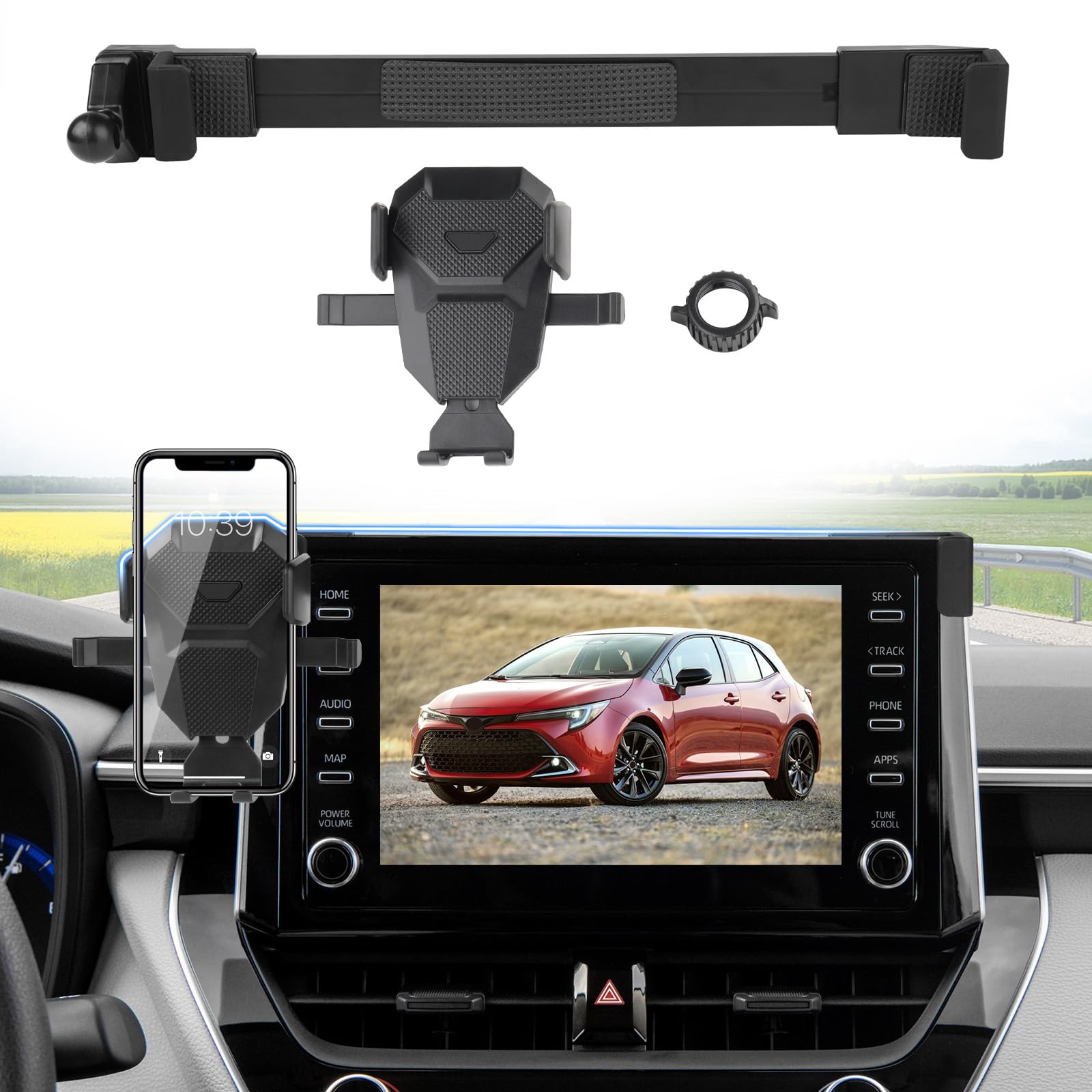 Sunsdrew Car Phone Holder for Toyota Corolla 2019-2025/Corolla Cross 2022-2025 Accessories,Adjustable GPS Corolla Phone Mount ON