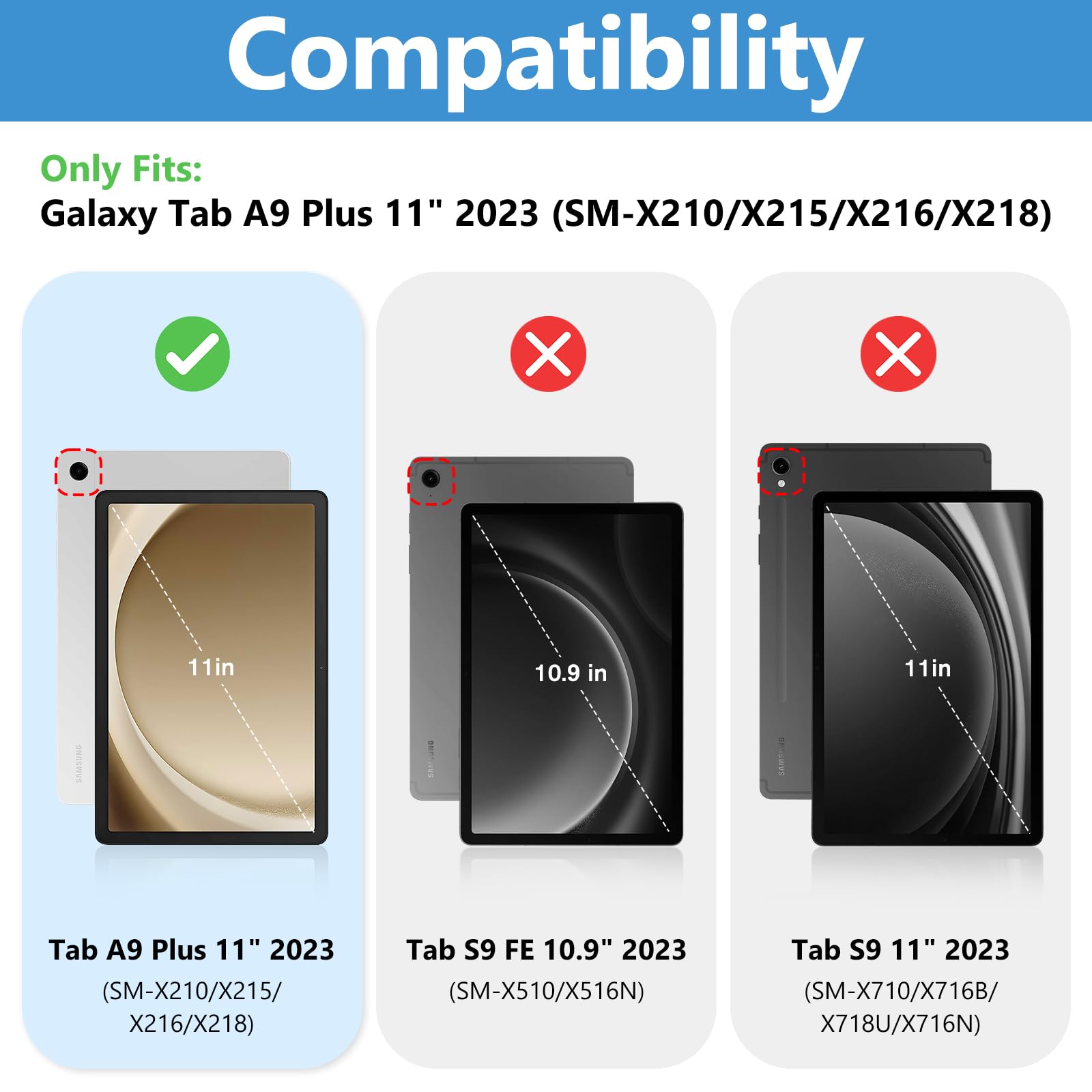 Procase 3 Pack Screen Protector For Galaxy Tab A9 Plus 11 Inch 2023, Hd Tempered Glass 9H Film Guard For 11'' Tab A9+ 5G Tablet