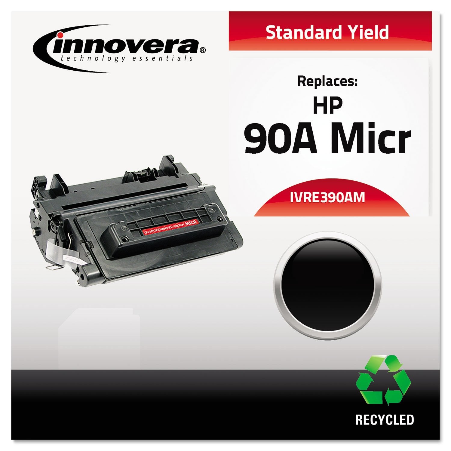 Innovera Ivre390Am 10000 Page Yield, Replacement For Hp 90Am (Ce390Am), Remanufactured Micr Toner   Black