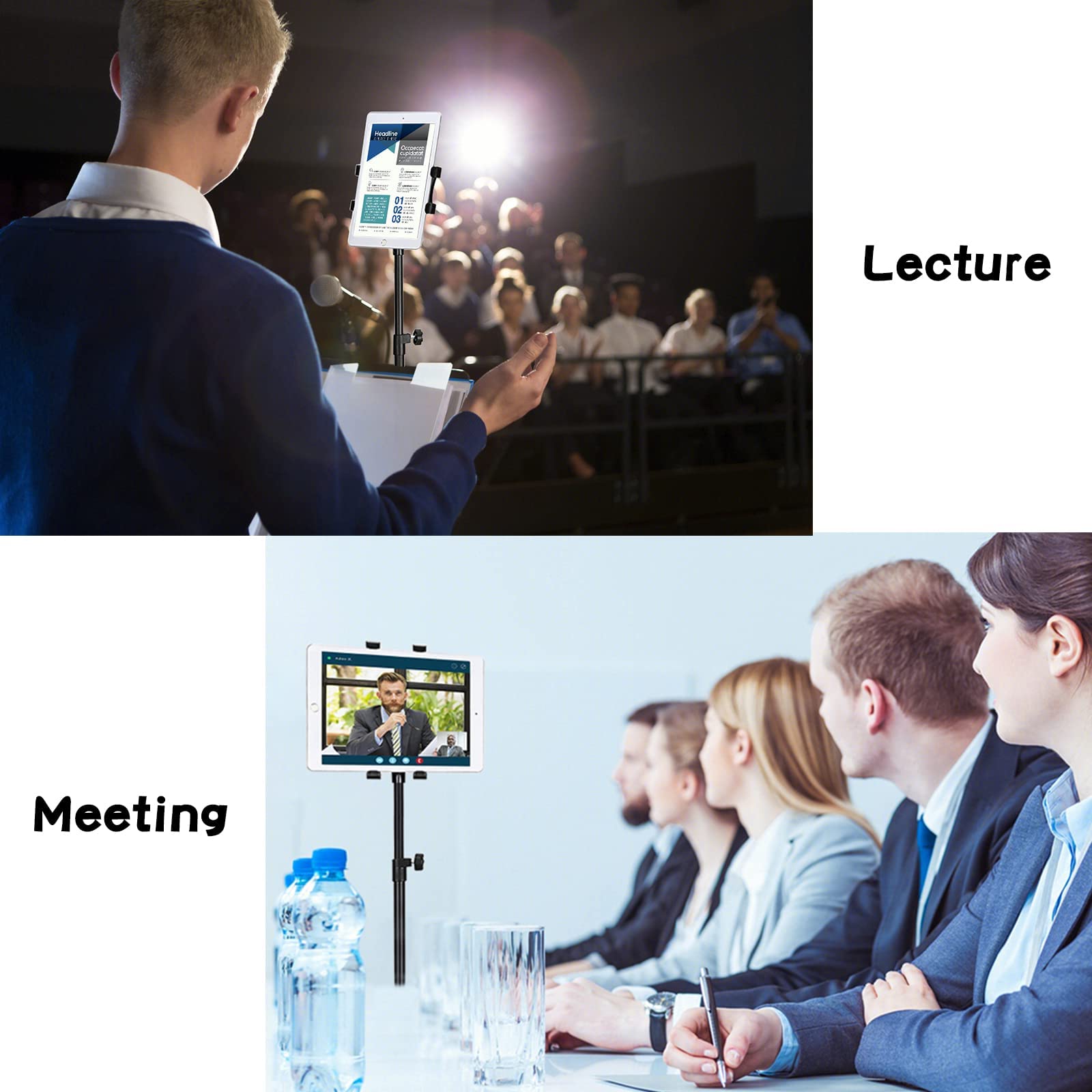 Raking Ipad Stand Floor, Ipad Tripod Stand Cellphone Stand With Height Adjustable Tablet Tripod Mount With 360 Rotating For Ipad