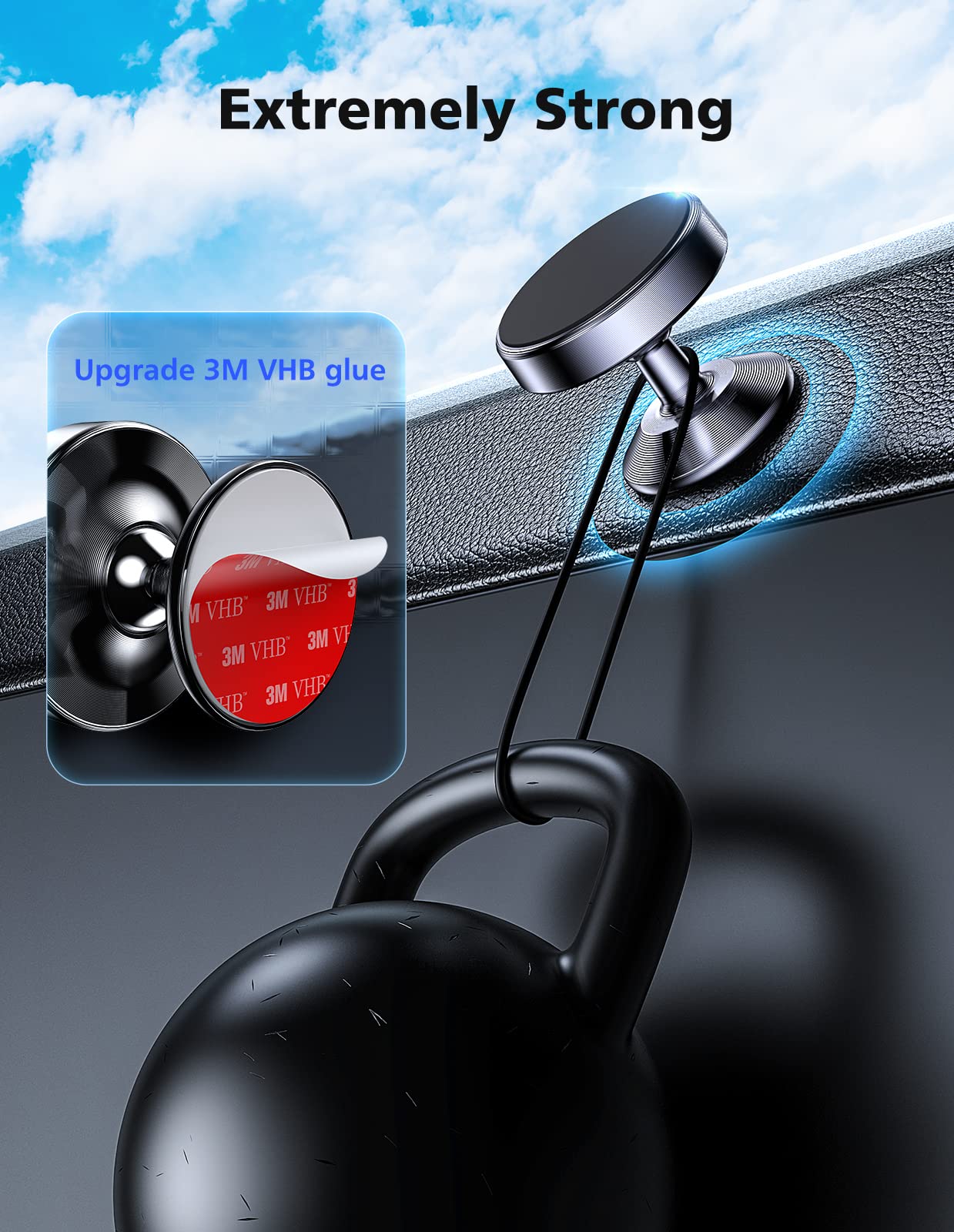 Niyevn 2 Pack Magnetic Phone Holder For Car, [ Strong Magnet ] Magnetic Phone Holder, [ 360 Rotation ] Phone Magnet For Car, Com