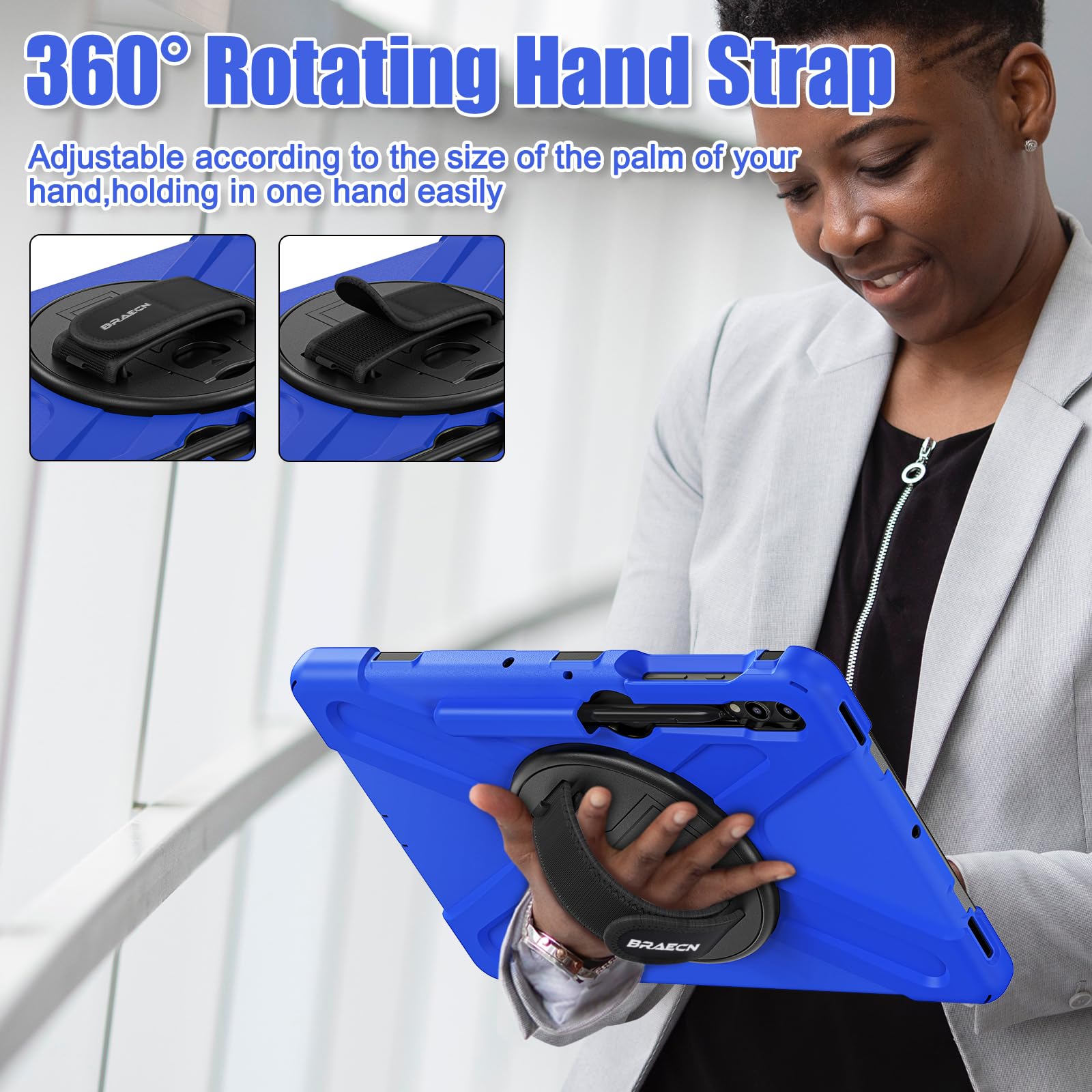 Braecnstock Case For Samsung Galaxy Tab S9 Fe+ Plus/ S9+ Plus/ S8+ Plus/ S7 Fe/ S7+ Plus 5G 12.4 Inch Shockproof Protective Tab