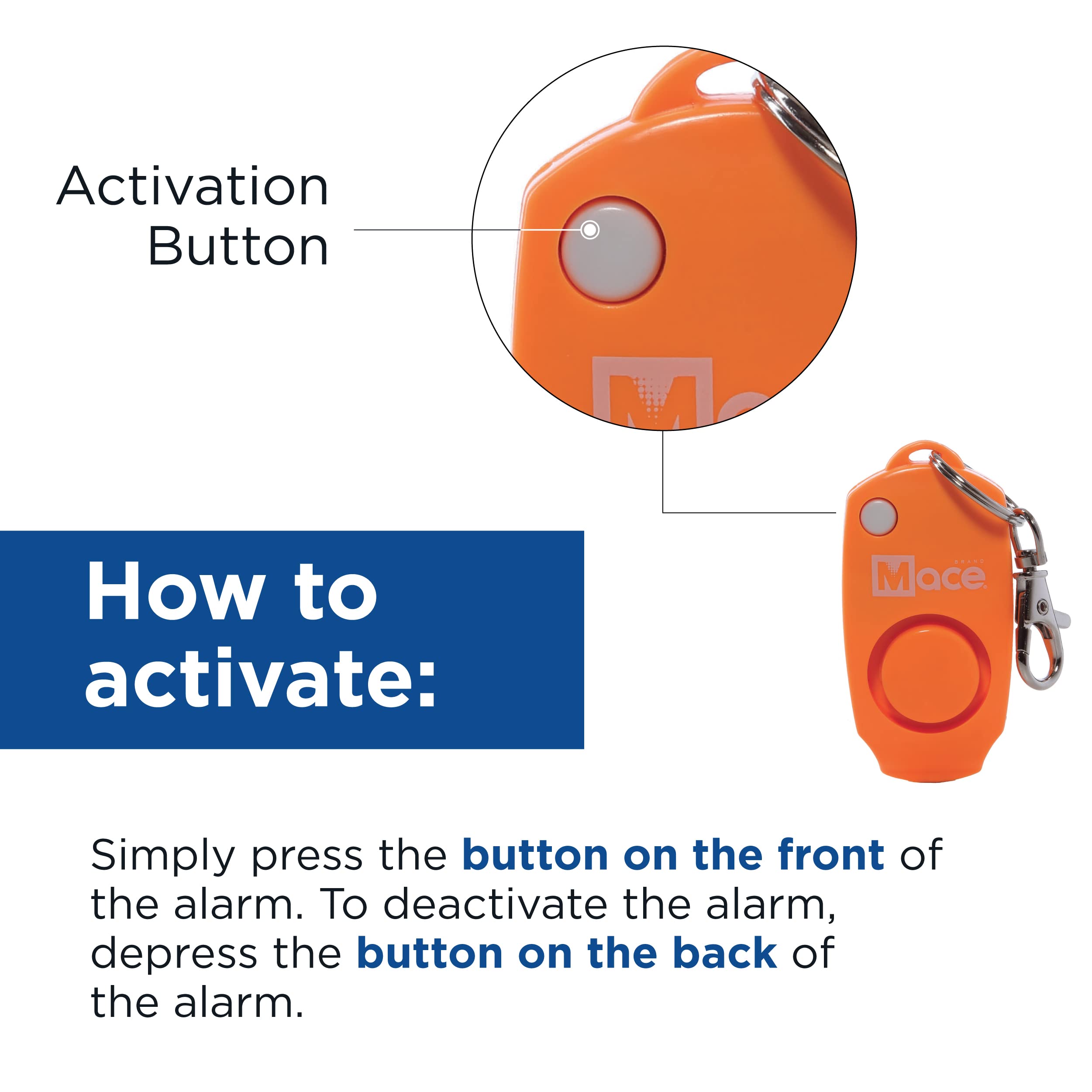 Mace Brand 80734 Personal Alarm Keychain (Orange)