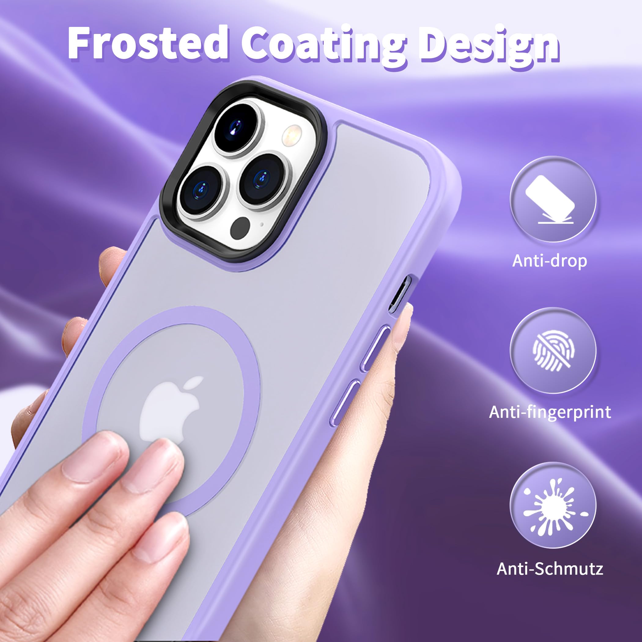 Cacoe Magnetic Case For Iphone 13 Pro 6.1 Inch Compatible With Magsafe & Magnetic Car Phone Mount,Anti Fingerprint Tpu Thin Phon