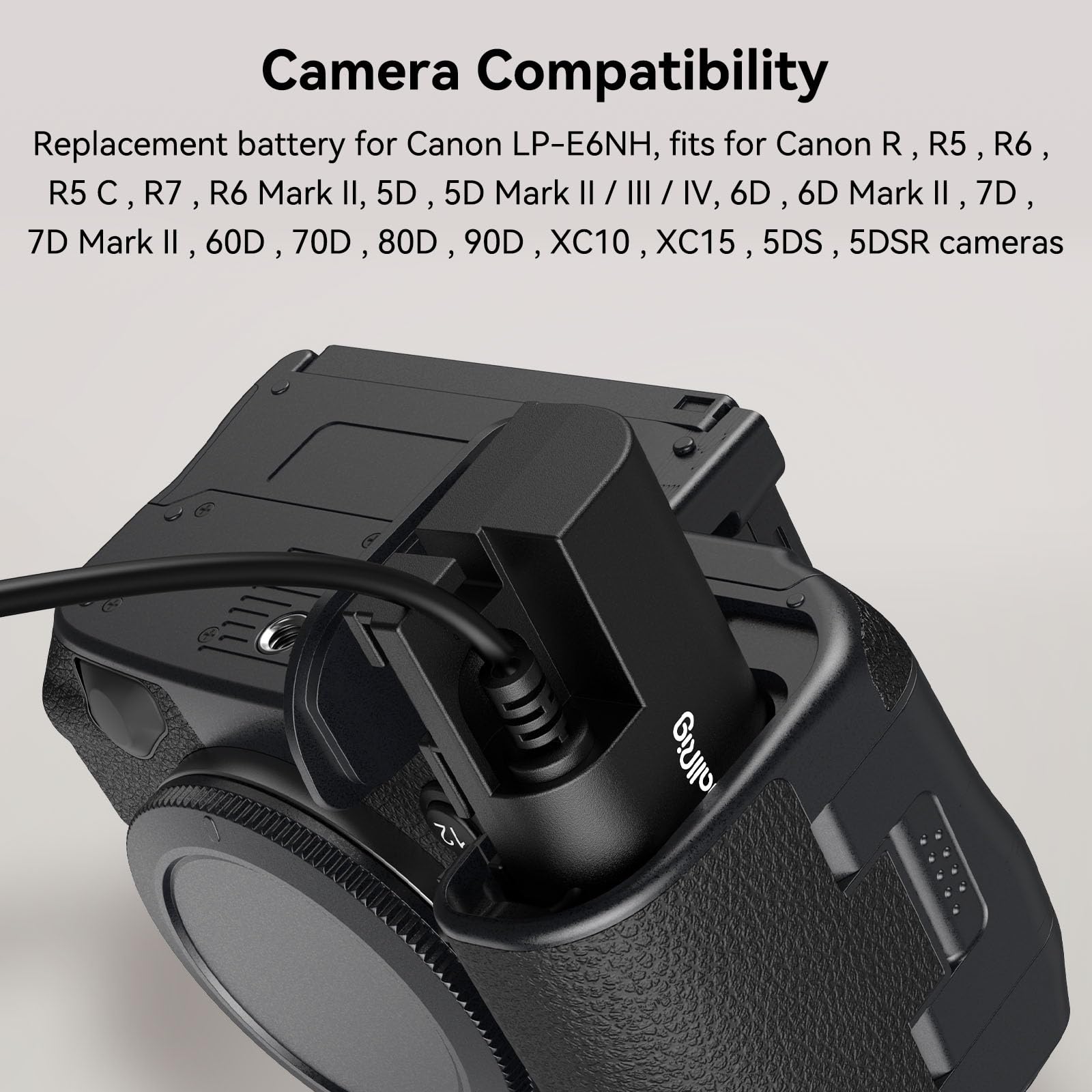 Smallrig D-Tap To Lp-E6Nh Dummy Battery, Lp-E6Nh Coiled Power Cable For Canon R5, R5 C, R6, R7, R, 5D Ii/Iii/Iv, 6D, 6D Ii, 7D,