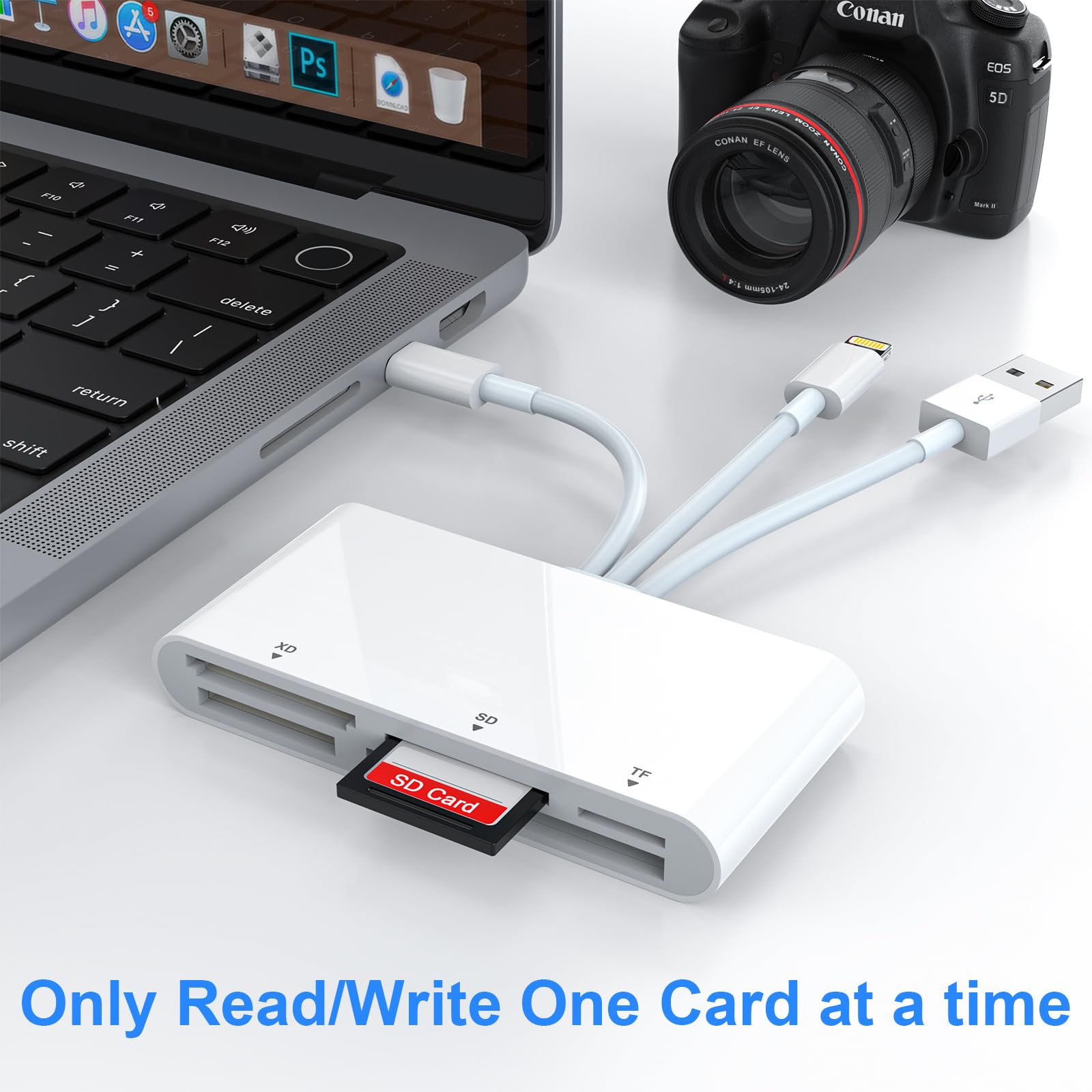 8 In 1 Multi Memory Card Reader Usb C Lightning Usb Multi Card Reader For Sd Cf Xd Ms Micro Sd Tf, Sd Card Reader Adapter For Fo