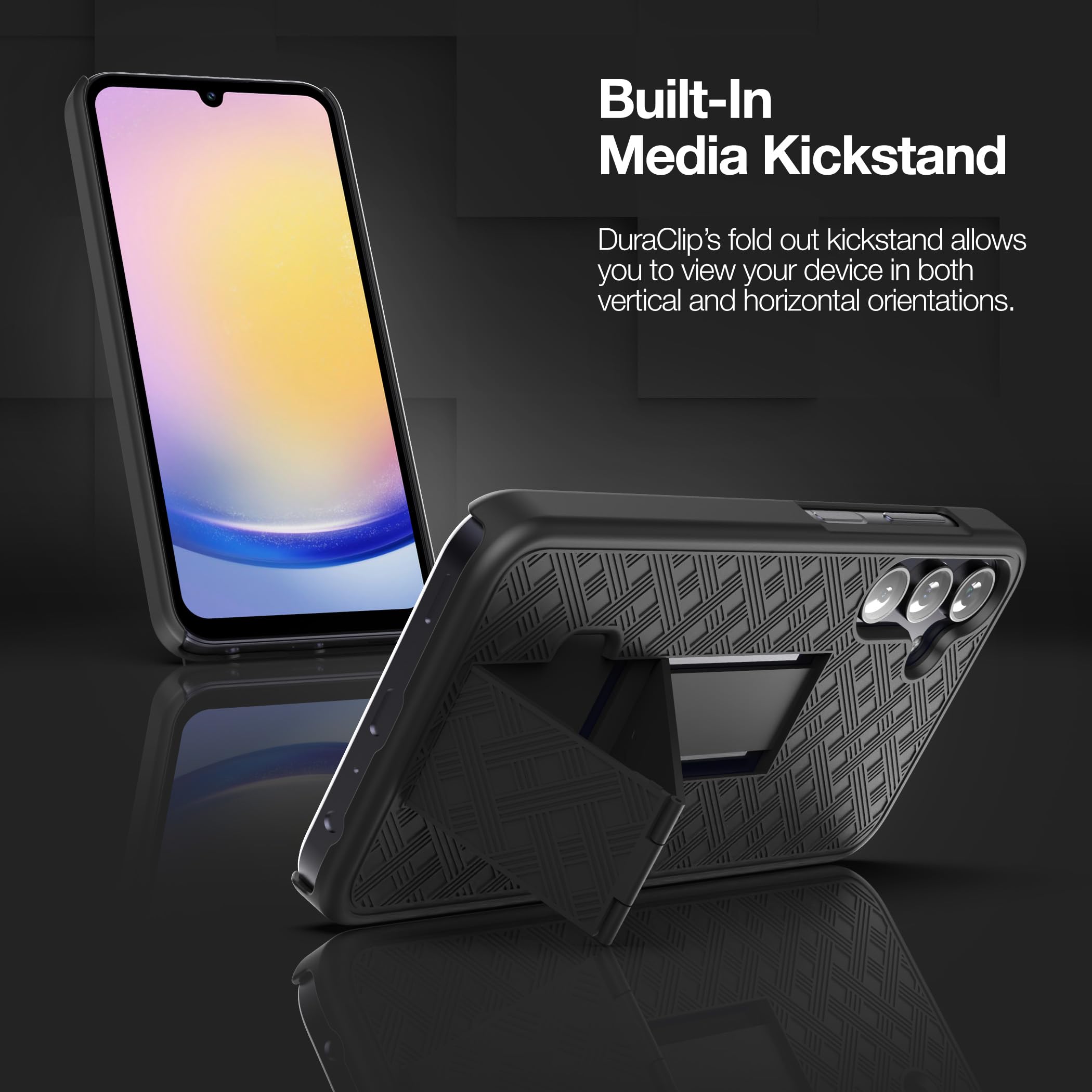 Encased Belt Case For Samsung Galaxy A35 5G With Holster Clip And Phone Kickstand (Duraclip Series), Black (A35 5G)