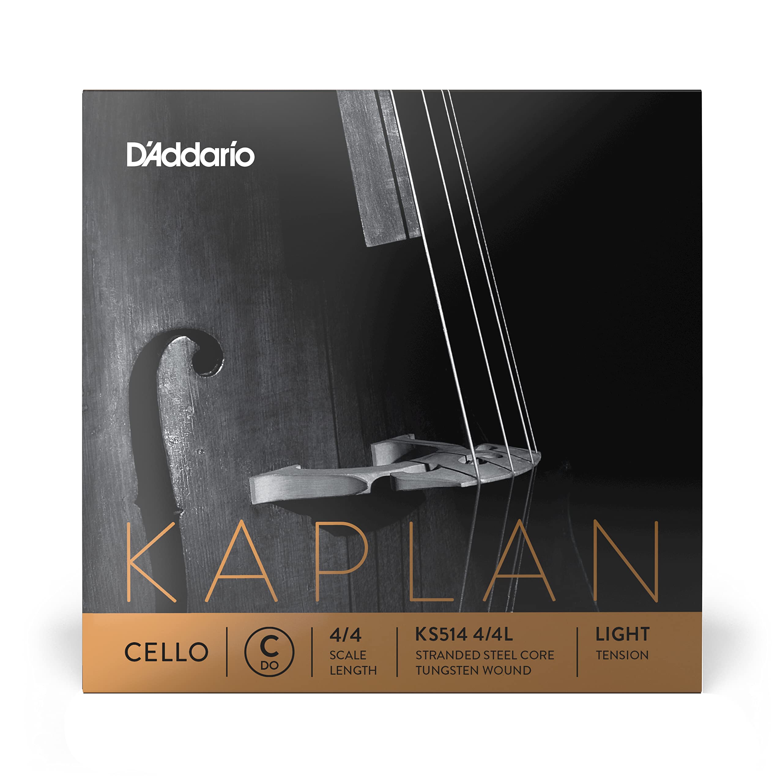 D'Addario Kaplan Cello Single C String, 4/4 Scale, Light Tension