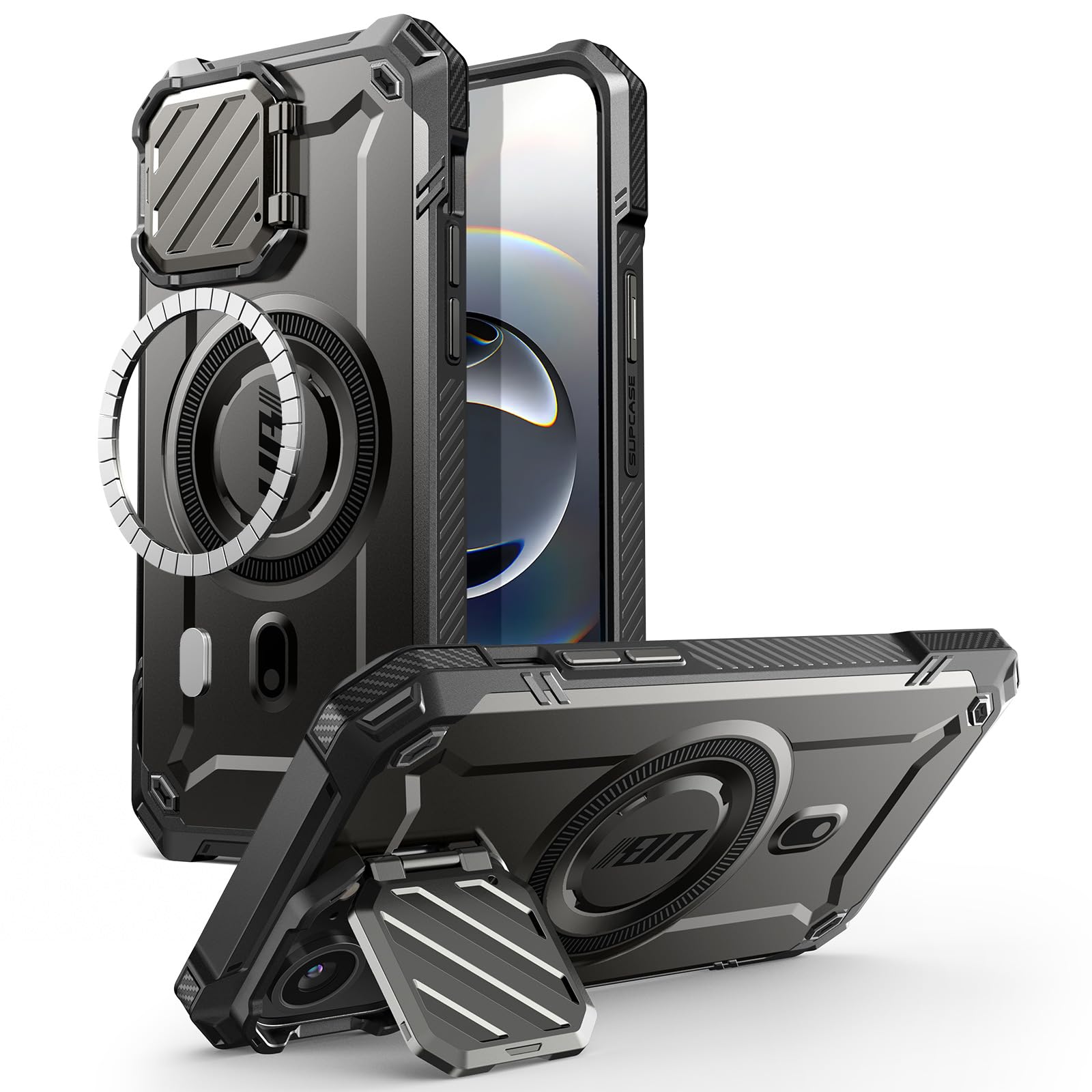SUPCASE for iPhone 17e/16e Case with Camera Cover Stand (UBMag XT), [Compatible with MagSafe] [Built-in Kickstand] [Military-Gra
