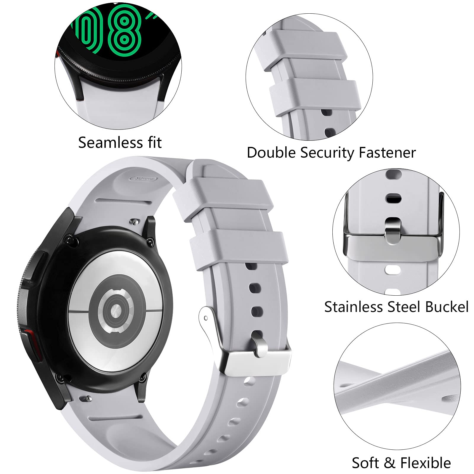 Lerobo No Gap Band Compatible With Samsung Galaxy Watch 7 6 4 Band 40Mm 44Mm/For Galaxy Watch 5 Pro 45Mm/Galaxy Watch 5/Watch 3