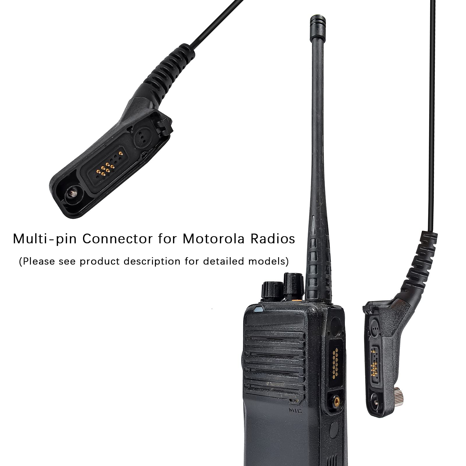 Walkie Talkie Earpiece With Mic For Motorola Apx6000 Apx8000 Apx7000 Portable Radios, Radio Headset With D Shape Ear Hook For Mo