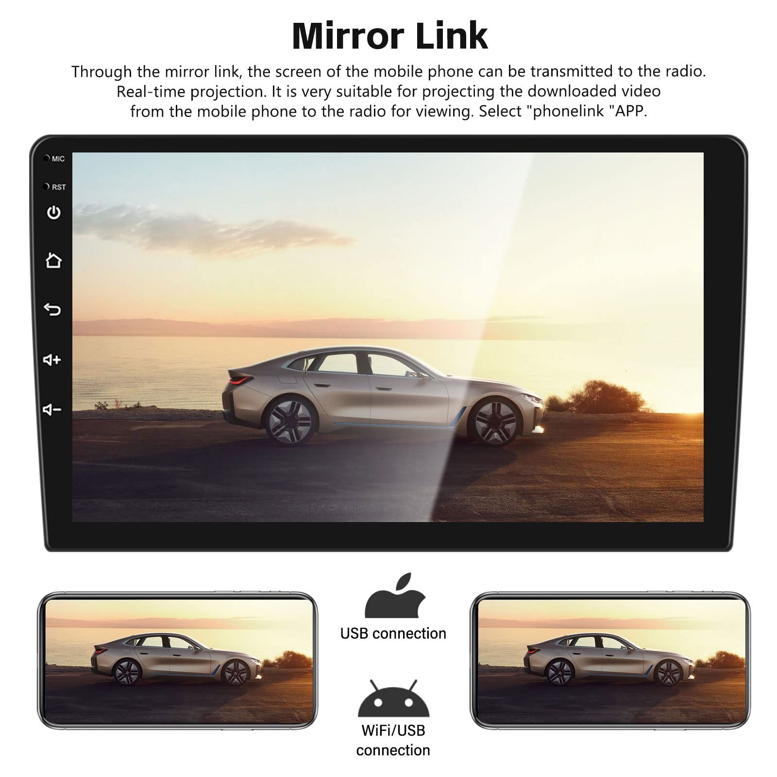 2+32G Android Car Stereo For Hyundai Elantra 2014 2015 2016 With Carplay Android Auto Mirror Link Change Wallpaper Theme 9 Inch