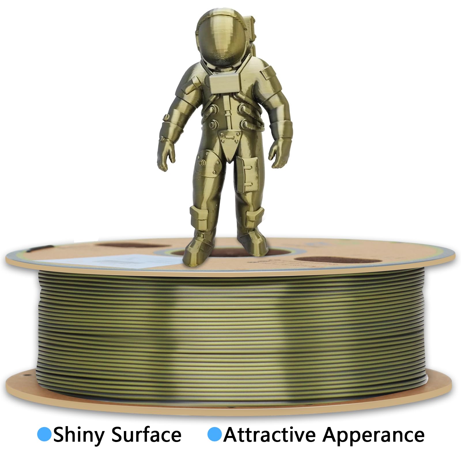 Yousu Silk Dual Color Pla Filament, Coextrusion Filament, Multicolor 3D Printer Filament 1Kg, Dichromatic Filament 1.75Mm (