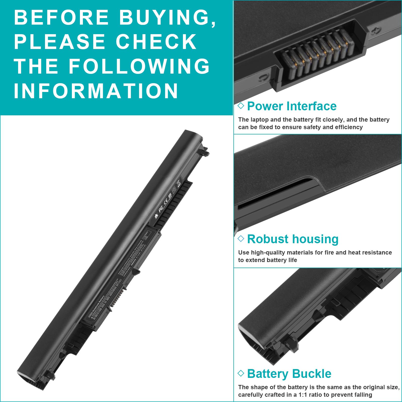 Fancy Buying HS04 Laptop Battery for HP 807956-001, 807957-001, 807612-421 - Compatible with 15-AY Series and TPN Models