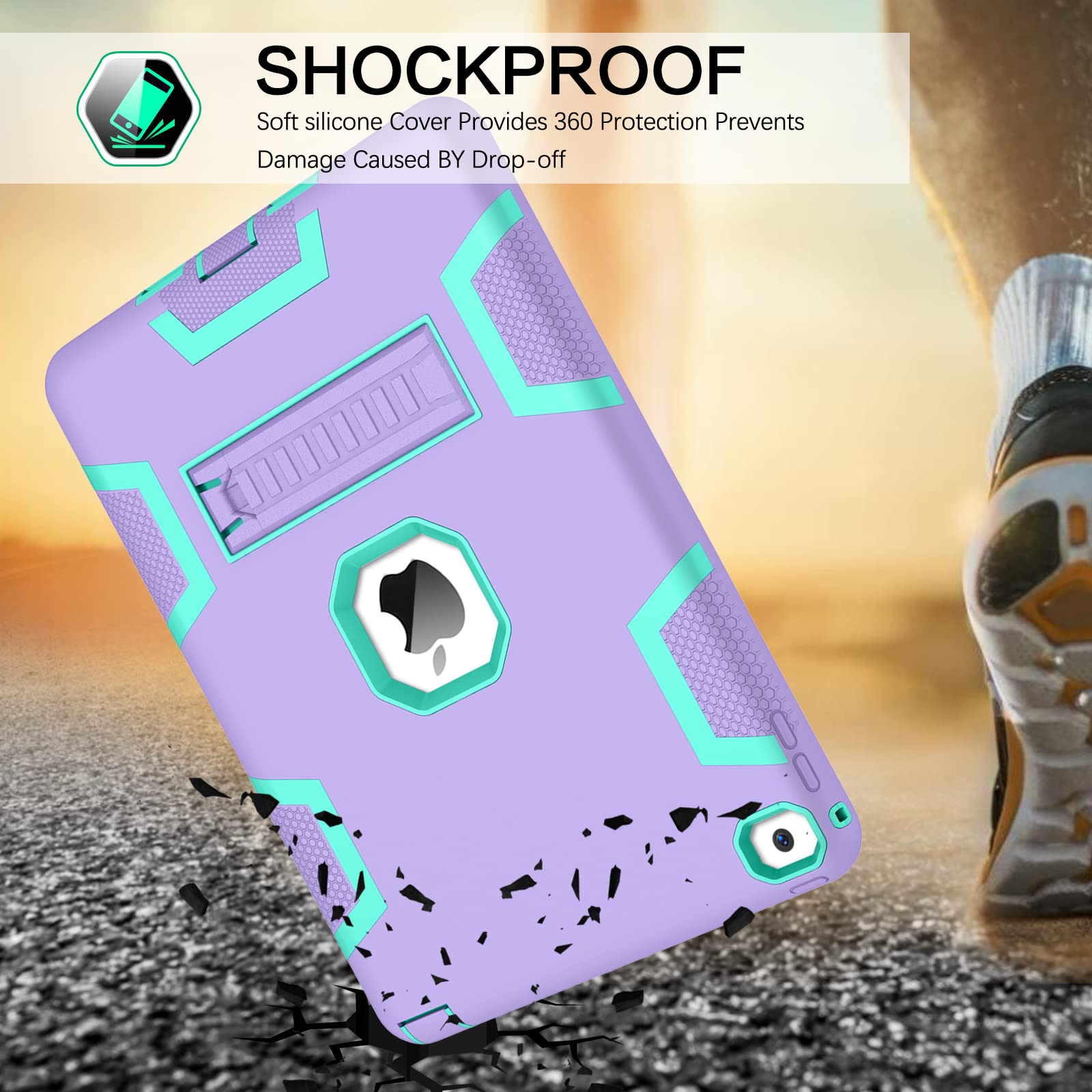 Bentoben For Ipad Air 2 Case, Ipad Air 2Nd Generation Case, 3 In 1 Heavy Duty Shockproof Kickstand Protective Kids Girls Women B