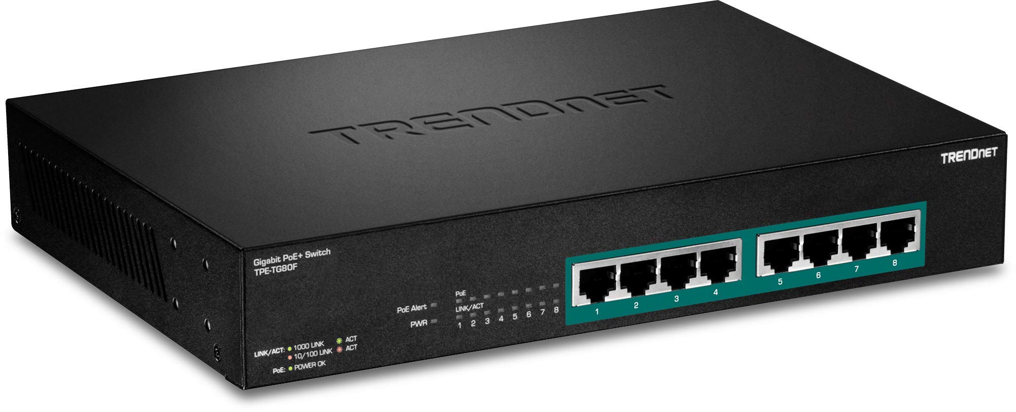Trendnet 8 Port Gigabit Full Power Poe+ Switch, 8 X Gigabit Poe+ Ports, 240W Power Budget, 16Gbps Switching Capacity, Rack Mount