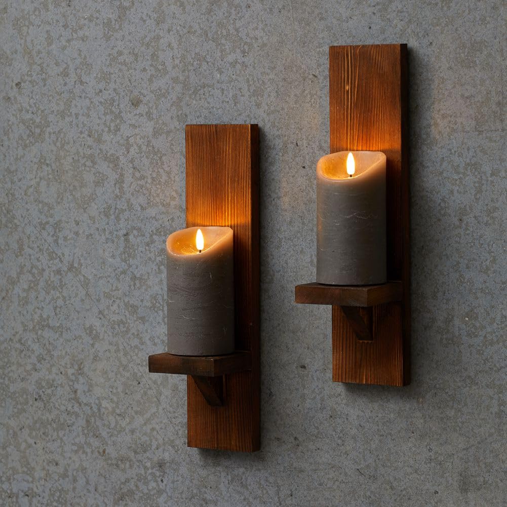 Glowiu Flameless Candles With Remote Battery Operated Candles Set Of 2, Gray Led Candles 2 Room Decor For Holiday, Party, Home D