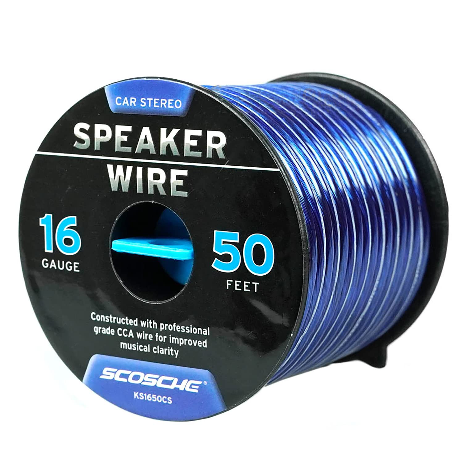 Scosche Ks1650Cs 16 Gauge Cca Car Stereo Speaker Wire   16 Awg Audio Cable For Automotive Sound Systems   Copper Clad Aluminium