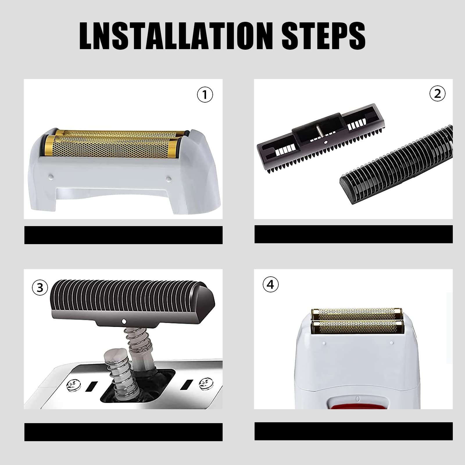 Vallnei Pro Shaver Replacement Foil And Cutters Compatible With Andis 17150(Ts 1)/17155/17200 Shaver Profoil Lithium Replacement