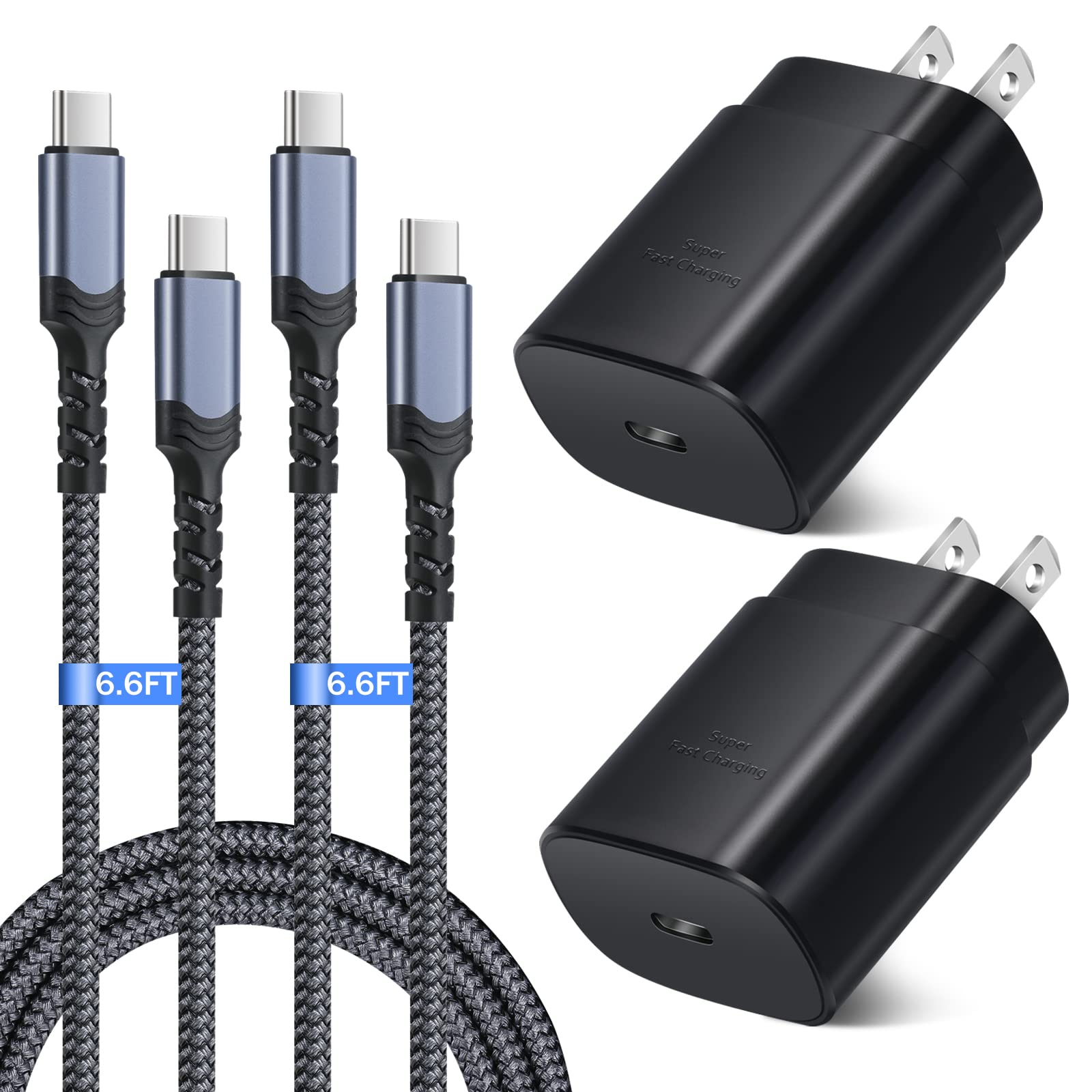 Usb C Wall Charger,Costyle 25W Super Fast Charger Type C Block+6.6Ft Usb C To C Fast Charging Cable For Samsung Galaxy S23/S22/S