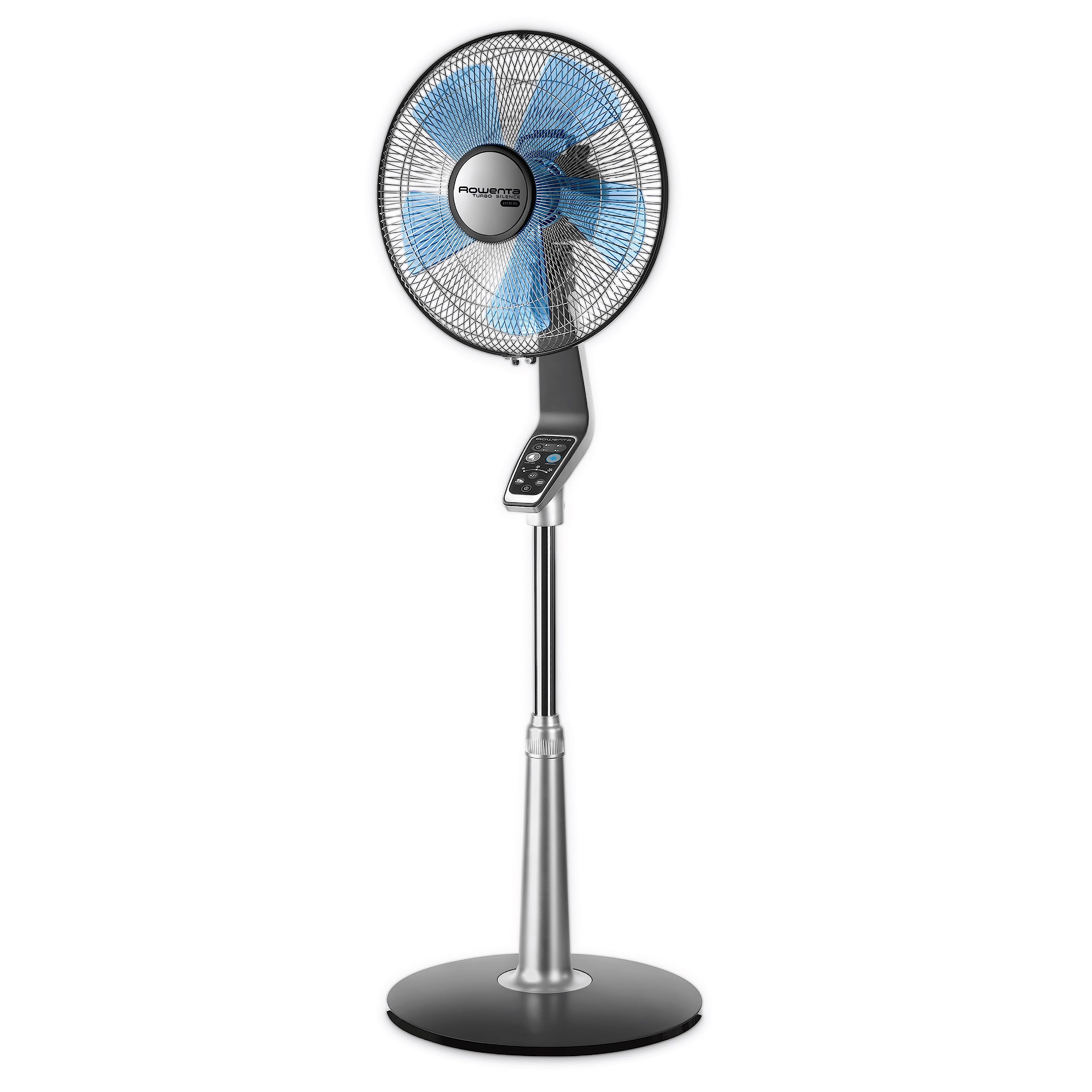 Rowenta Turbo Silence Standing Floor Fan With Remote 53 Inches Ultra Quiet Fan Oscillating, Portable, 5 Speeds, Indoor, Refresh 