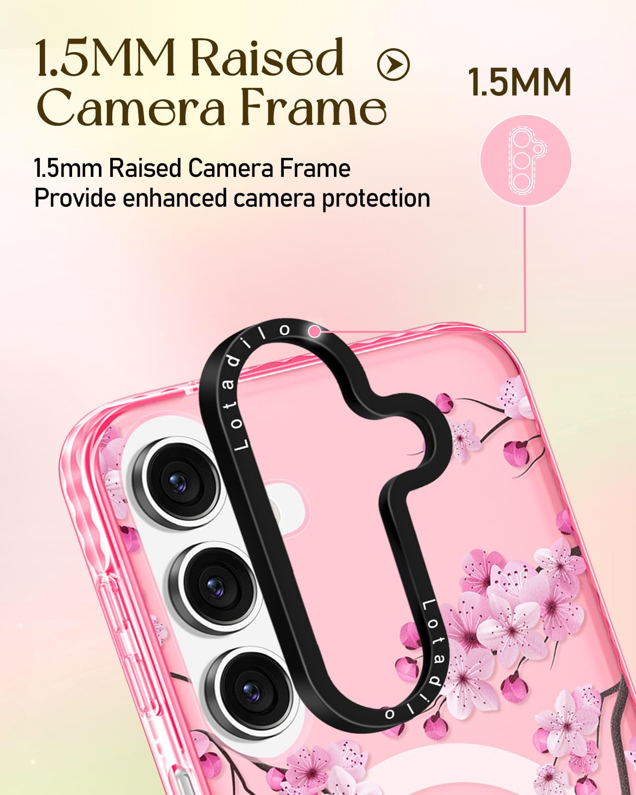 Lotadilo Cute Case For Samsung Galaxy A16 For Women Girls - Funny Peach Blossom Design Compatible With Magsafe Magnetic Ring Hol