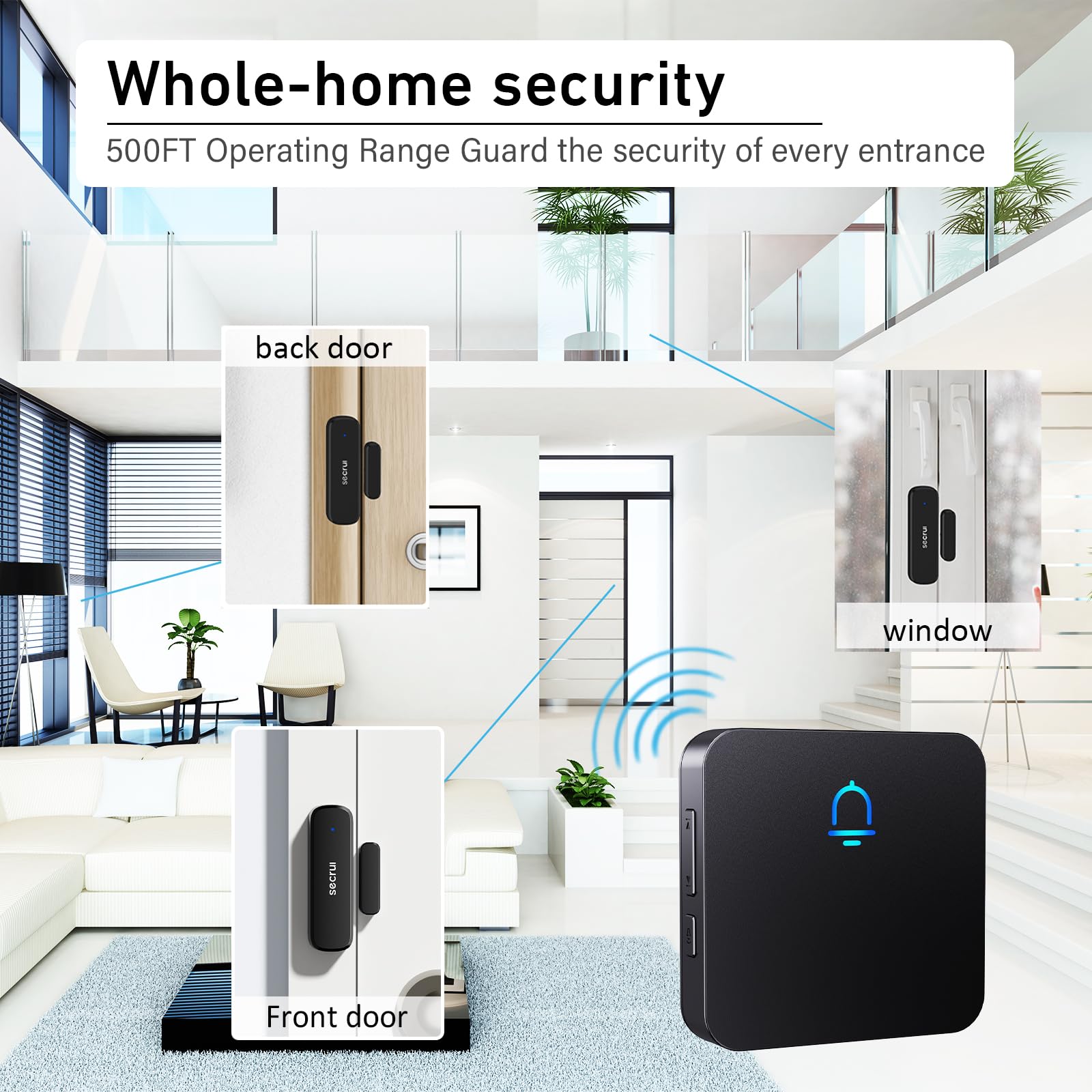 Secrui Wireless Door Chimes When Door Open Entry For Business/Home/Office/Store Door Ringer Alert Buzzer Alarm With   1 Receiver