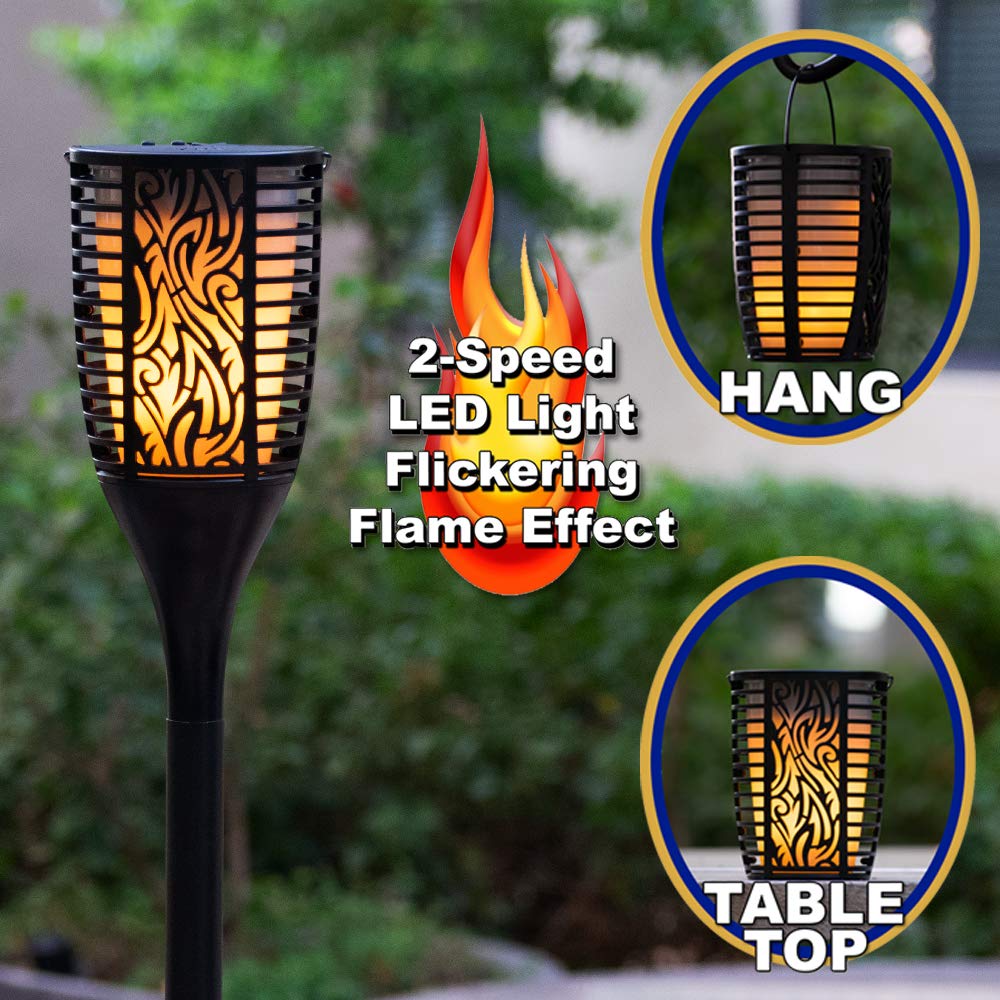 Theater Solutions Tt100 Fully Wireless 240 Watt Rechargeable Battery Bluetooth Tiki Torch Speaker 4 Pack Lanterns Link Up To 99