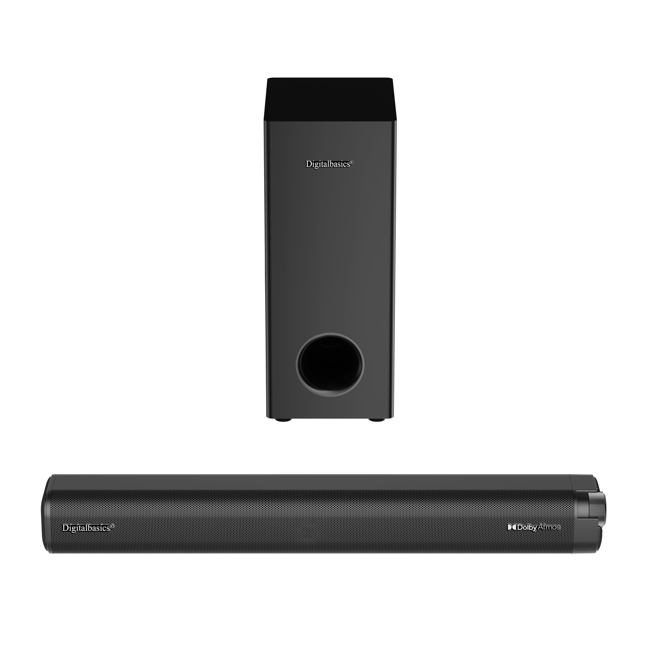 Digitalbasics 2.1Ch Dolby Atmos Tv Soundbar Speaker 5.3 Bluetooth 120W Output With 70W External Wired Subwoofer And Opt&Aux Cabl
