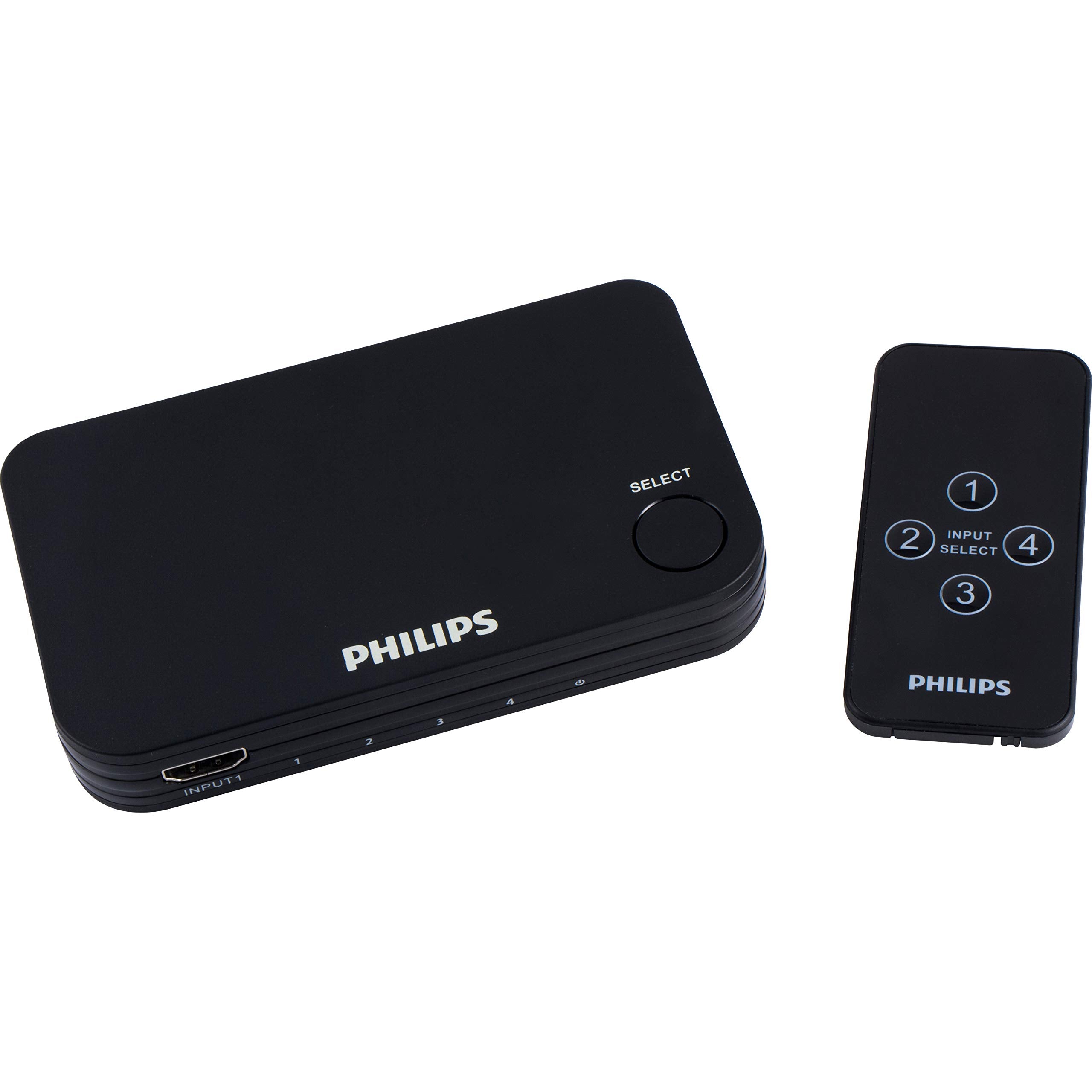 Philips 4 Device Hdmi Switch, Wireless Remote, Use With 4K Smart Tv Roku Xbox Ps3 Ps4 Fire Stick Dvd Blu Ray Fire Tv Hdtv Cable