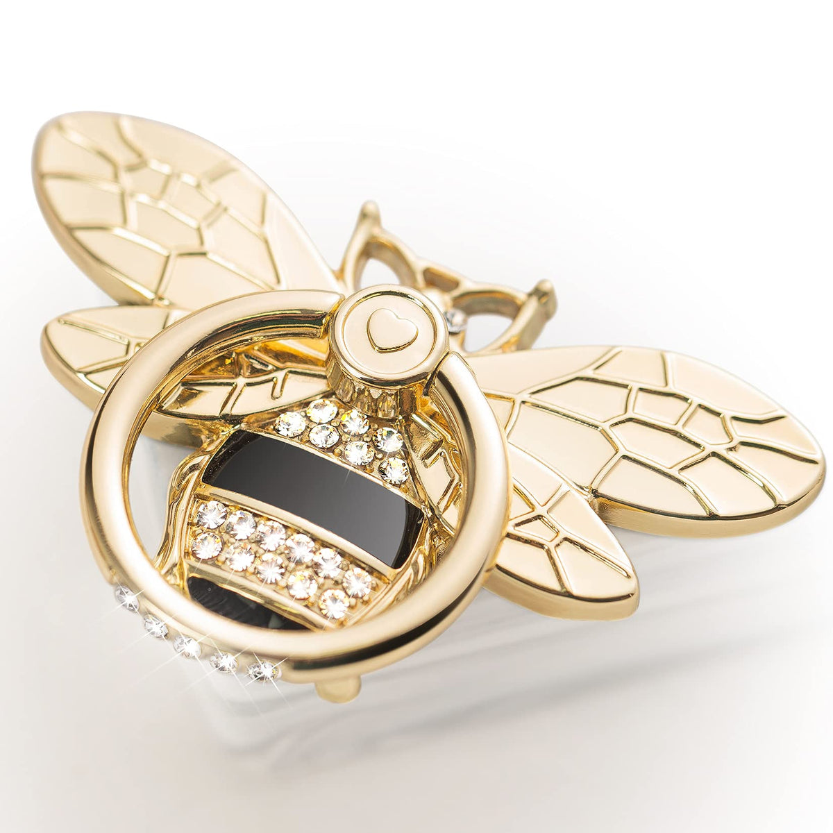 Bee Phone Ring Holder Finger Kickstand With Crystal, Allengel Cute Phone Ring Grip Holder For Iphone Or Smartphone Cases, Gold B