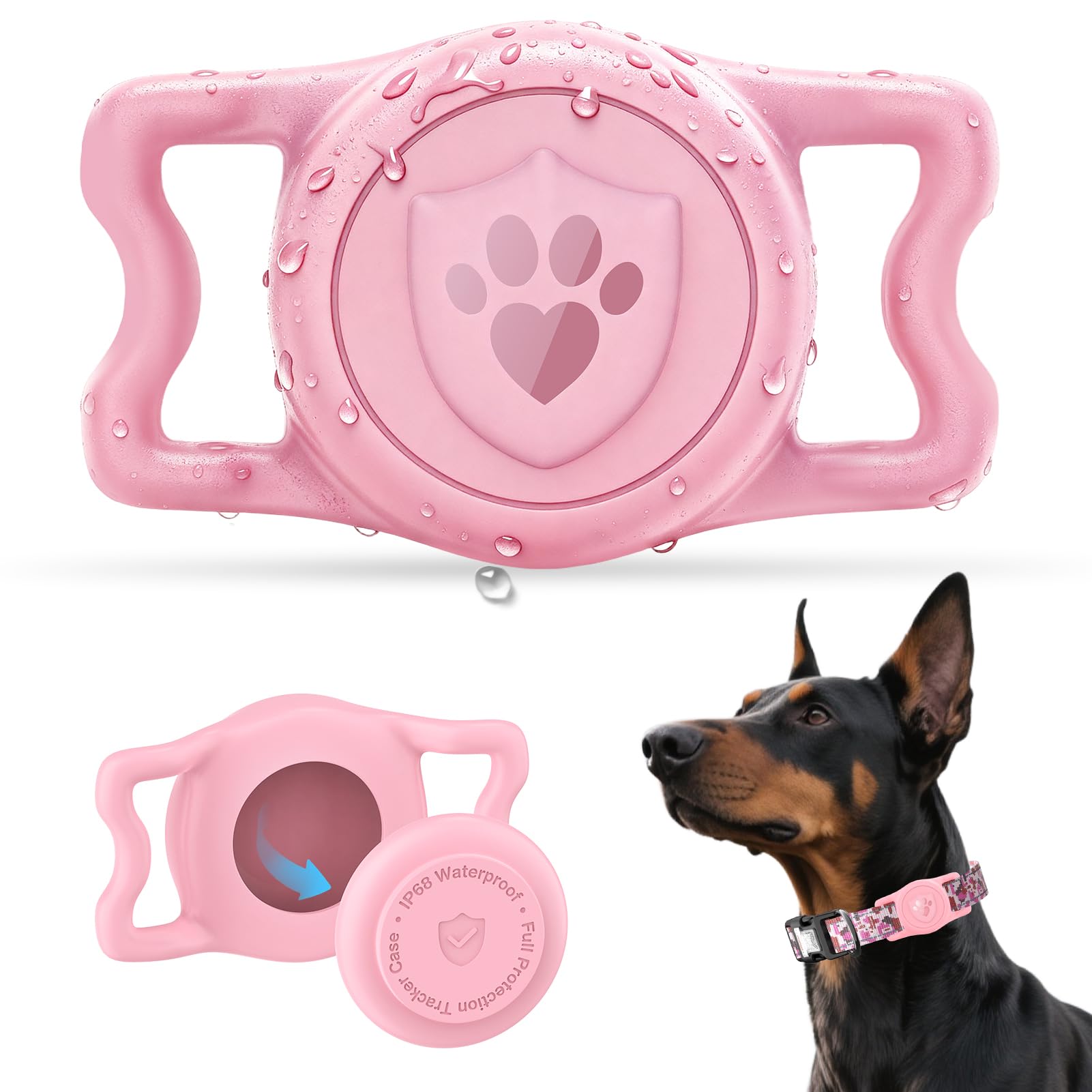 ilFindYou for Airtag Dog Collar Holder - IP68 Waterproof Air Tagholder for Dog Collar, Anti-Lost & Durable Silicone Case, Compat