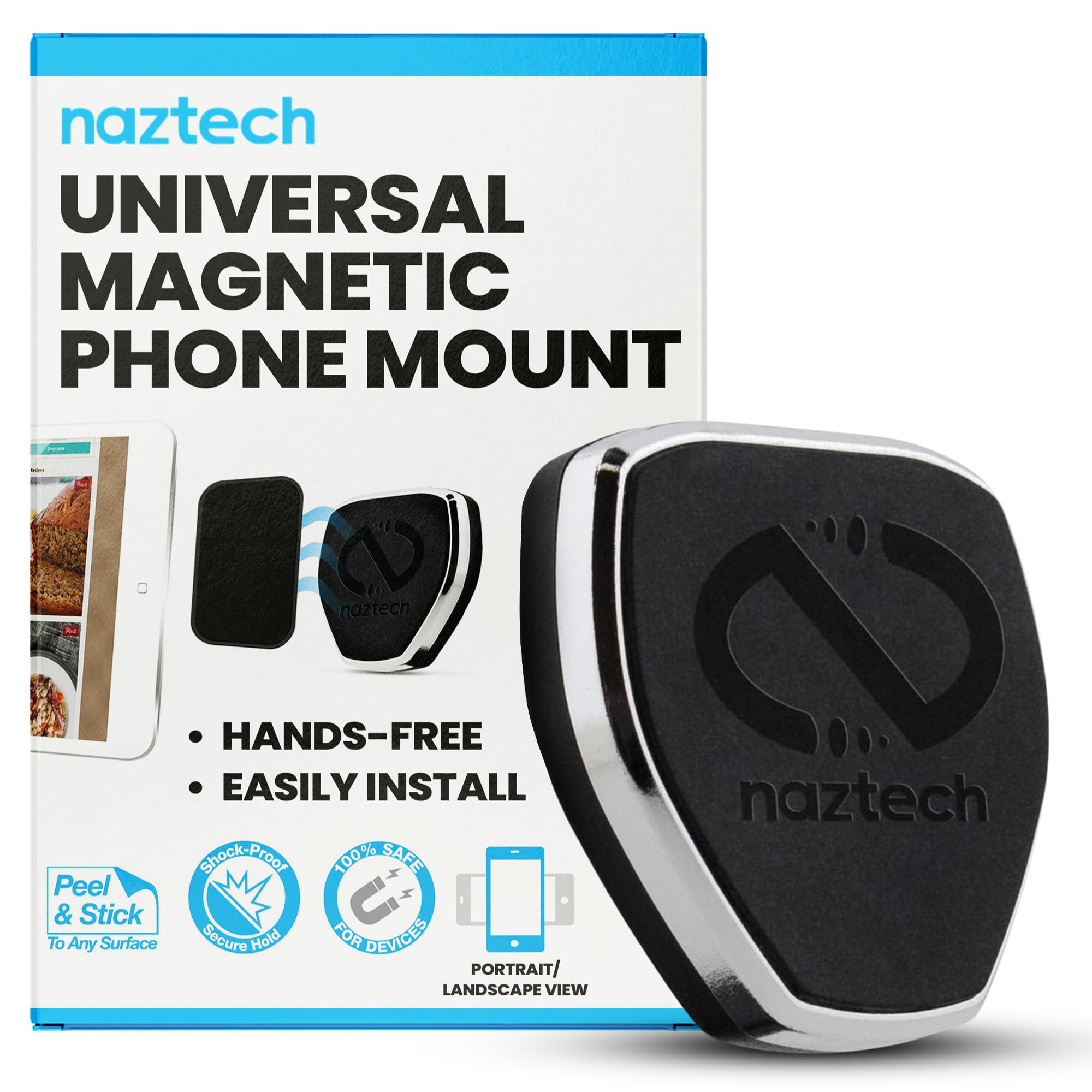 Naztech Magbuddy Anywhere Magnetic Phone Holder Tablet Mount Hands-Free - Easily Install Universal Compatibility For Iphone 16, 