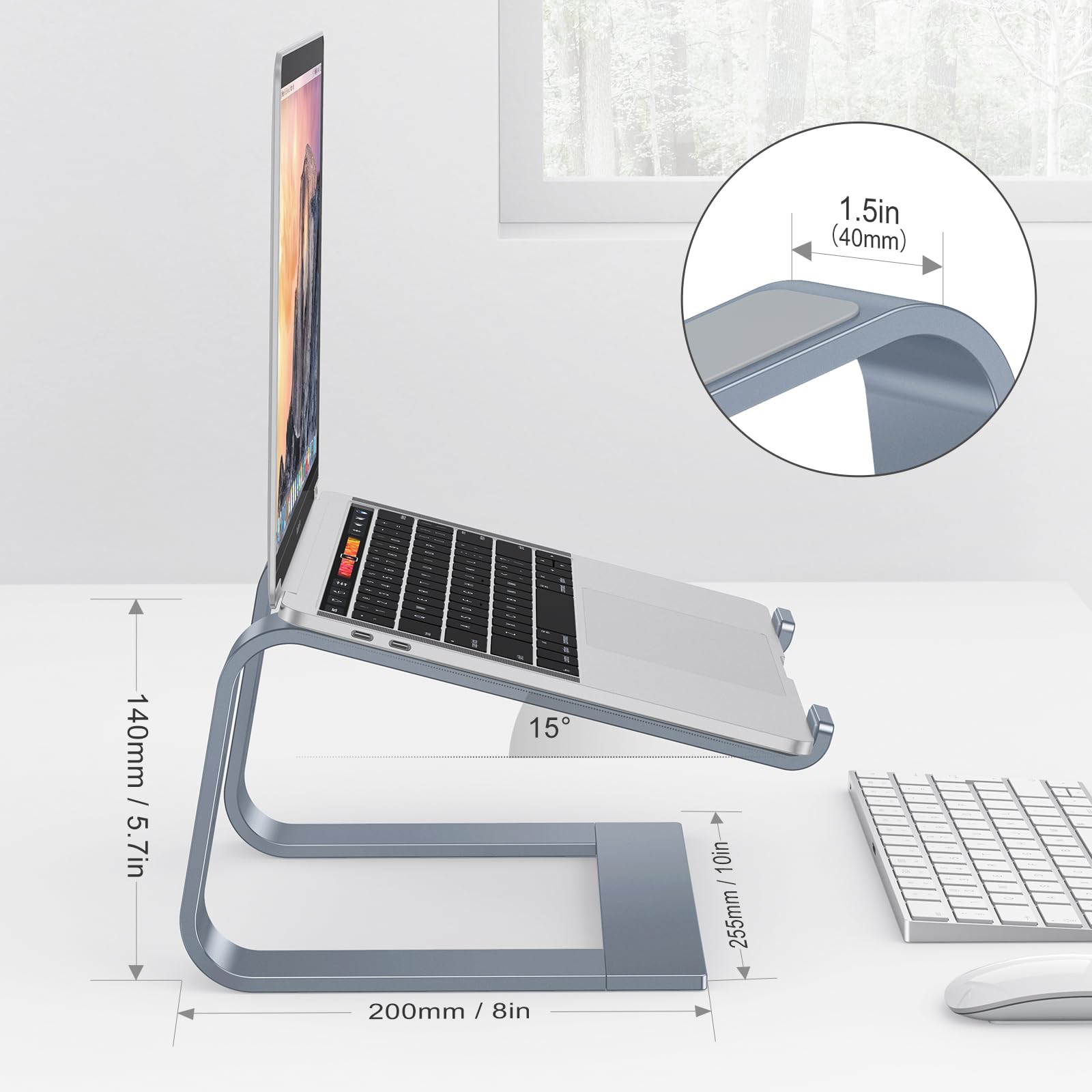 Omoton Laptop Stand For Desk, Detachable Laptop Riser, Aluminum Laptop Holder, Compatible With Macbook Air/Pro, Dell, Hp, And All Laptops (11 16 Inch), Coolgrey