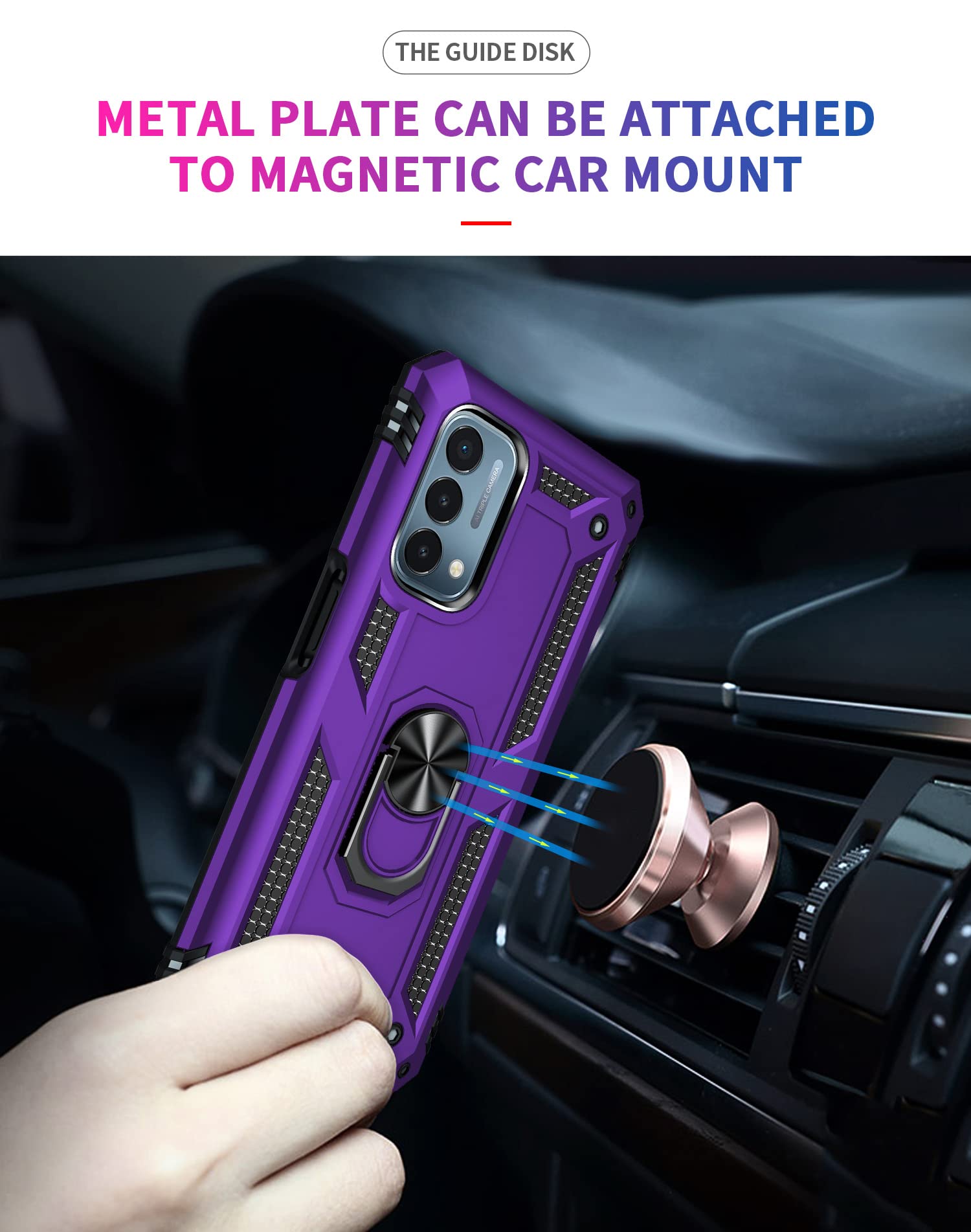 Sktgslamy For Oneplus Nord N200 5G Case,With Screen Protector,[Military Grade] 16Ft. Drop Tested Cover With Magnetic Kickstand C