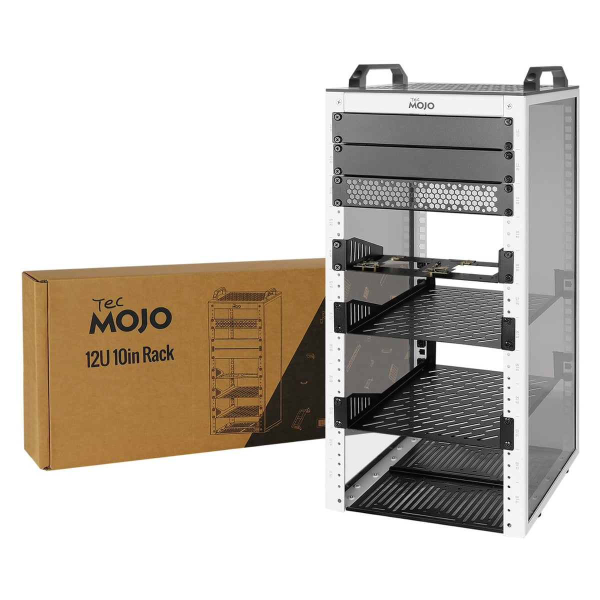 Tecmojo 10-Inch Mini Rack 12U Open Frame White – Electroeshop