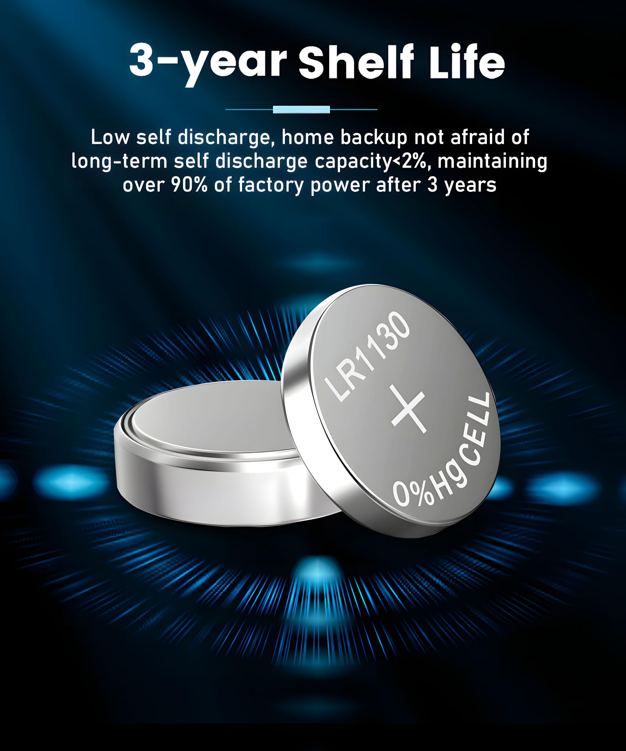 Ykm Ag10 Lr1130 Battery L1131F L1131 L1131C 389 390 Lr54 Lr 1130 1.5V Alkaline Batteries For Calculator Watch Battery 40 Pack