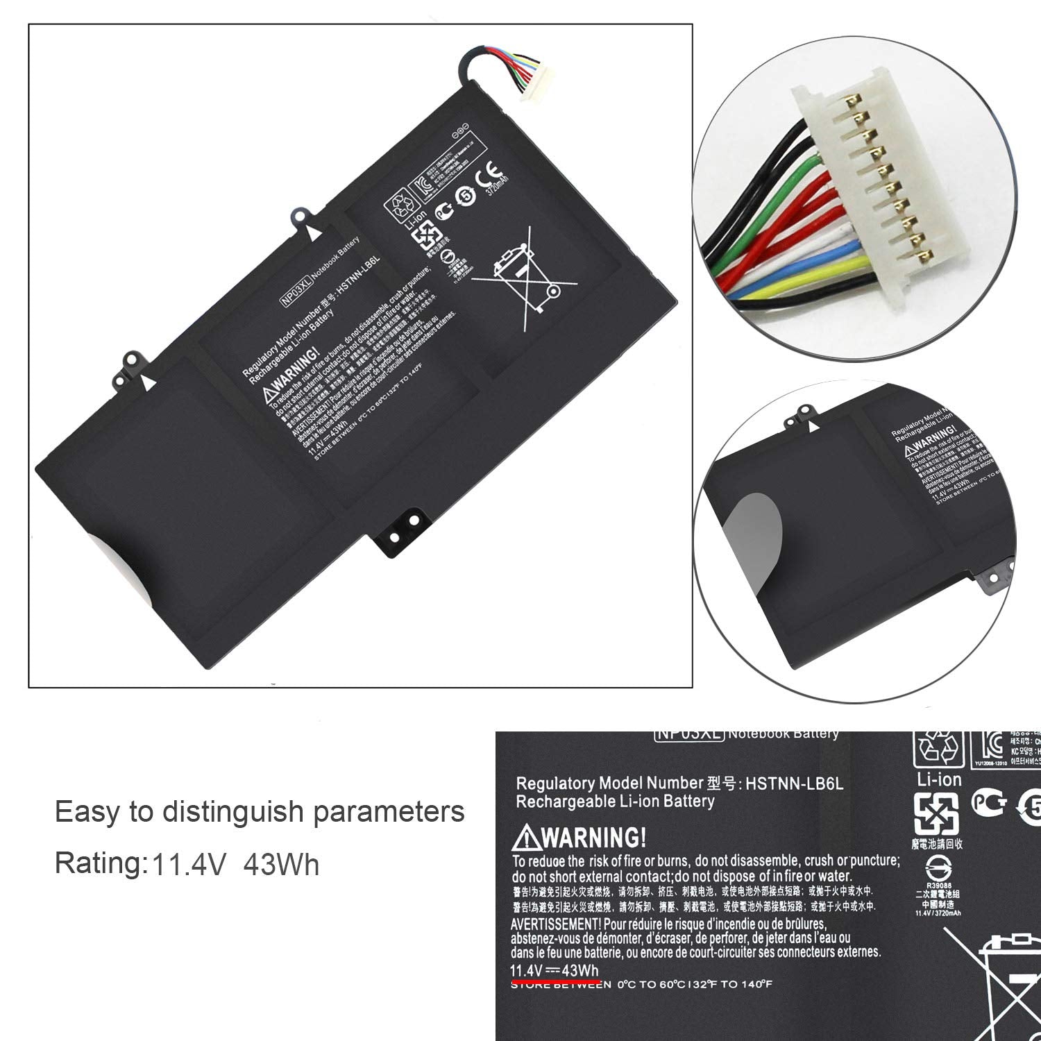 Gomarty 43Wh Np03Xl Notebook Battery For Hp Pavilion X360 13 A010Dx 13 A110Dx 13 A012Dx Envy 15 U010Dx 15 U337Cl Hstnn Lb6L Tpn