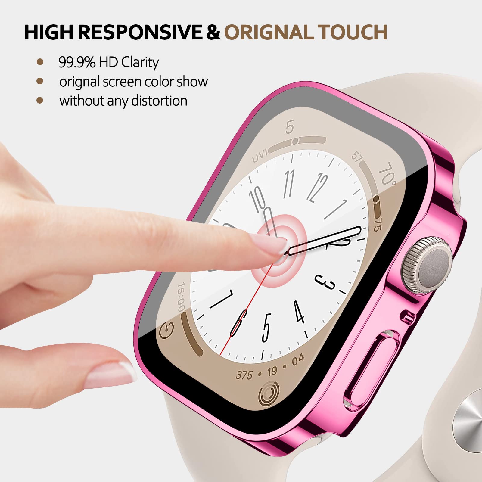 For Apple Watch Case 41Mm,Hard Case With Tempered Glass Screen Protector,Watch Cover For Apple Watch Series 8 7 Screen Protector