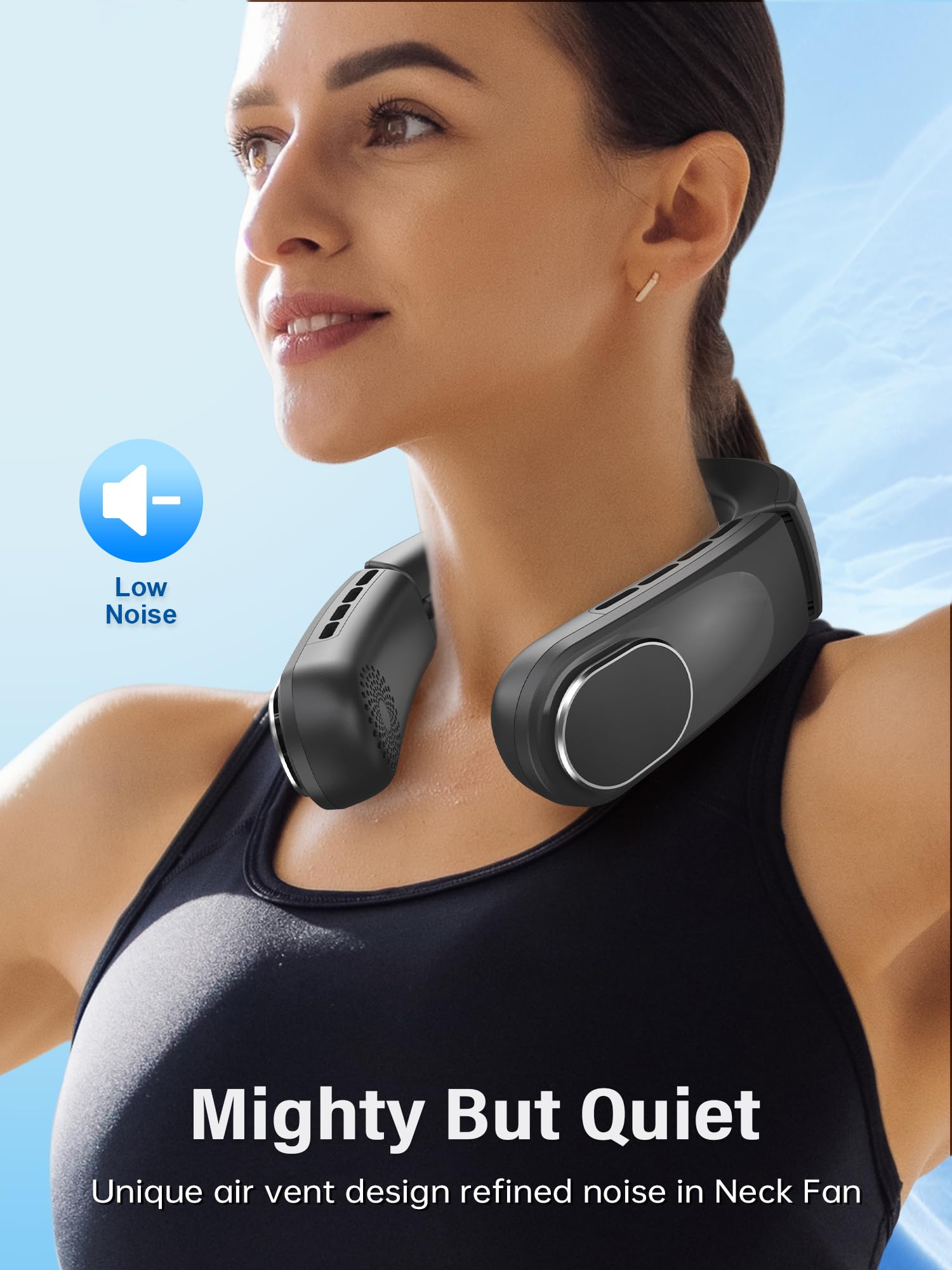 Aimdty Chillgo Bladeless Neck Fan   5200Mah Personal Portable Fan   Neck Air Conditioner   Cooling Wearable Fan Rechargeable   M