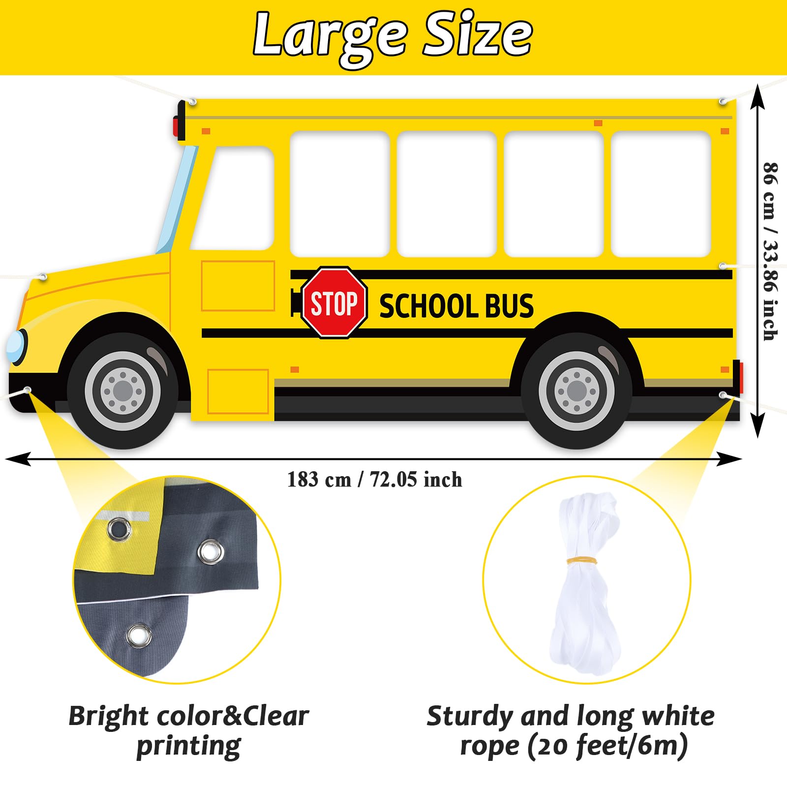 Ojustbeok School Bus Photo Prop Selfie Frame Back To School Backdrop Party Decoration First Day Of School Photo Booth Welcome Pa