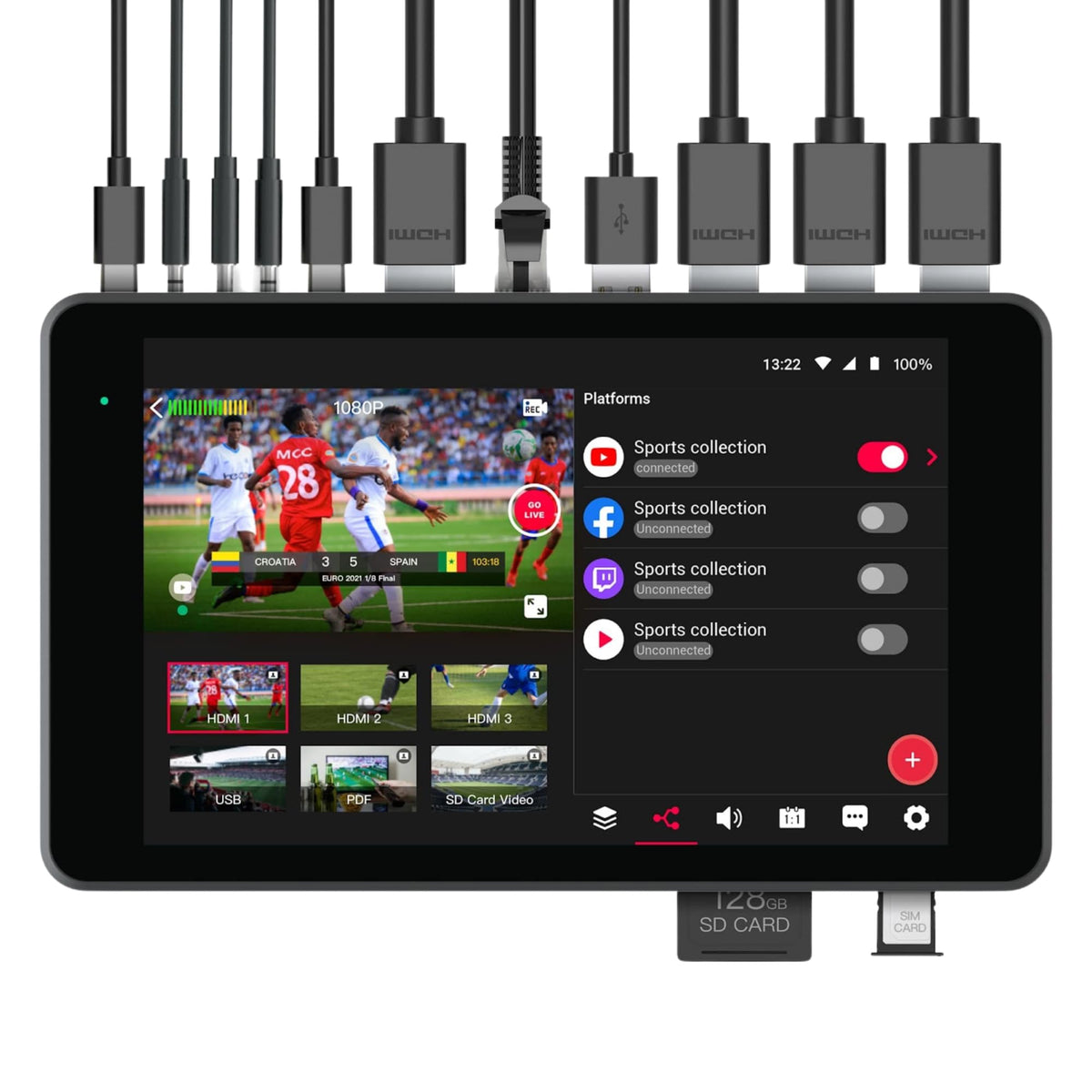 Yololiv Yolobox Pro, Portable Multi-Cam Live Streaming Studio Encoder Recorder Switcher (Usa, Canada, Mexico Region)