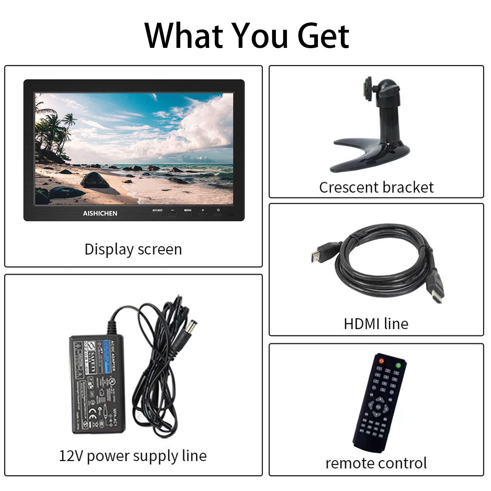 10.1 Inch Small Monitor, Raspberry Pi Monitor Built In Speakers, Mini Monitor 1280 X 800, Hdmi Monitor 60 Hz, 3Ms, Ips Screen Di